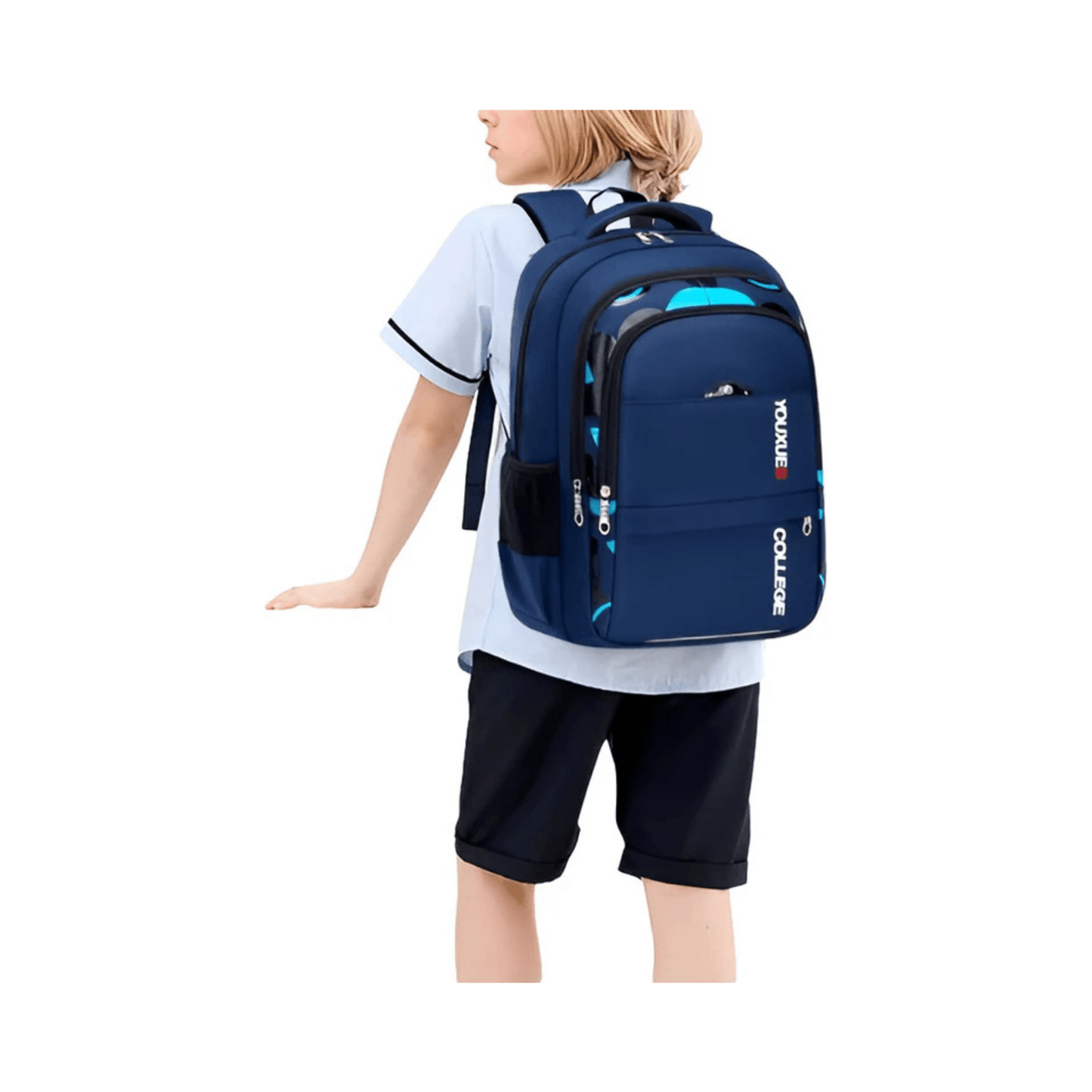 CarryQuest® - Schooltas - Waterdicht - Blauw - Oxford - Ruim - Verstelbare Riem - Kinderen Schooltassen - Blauw