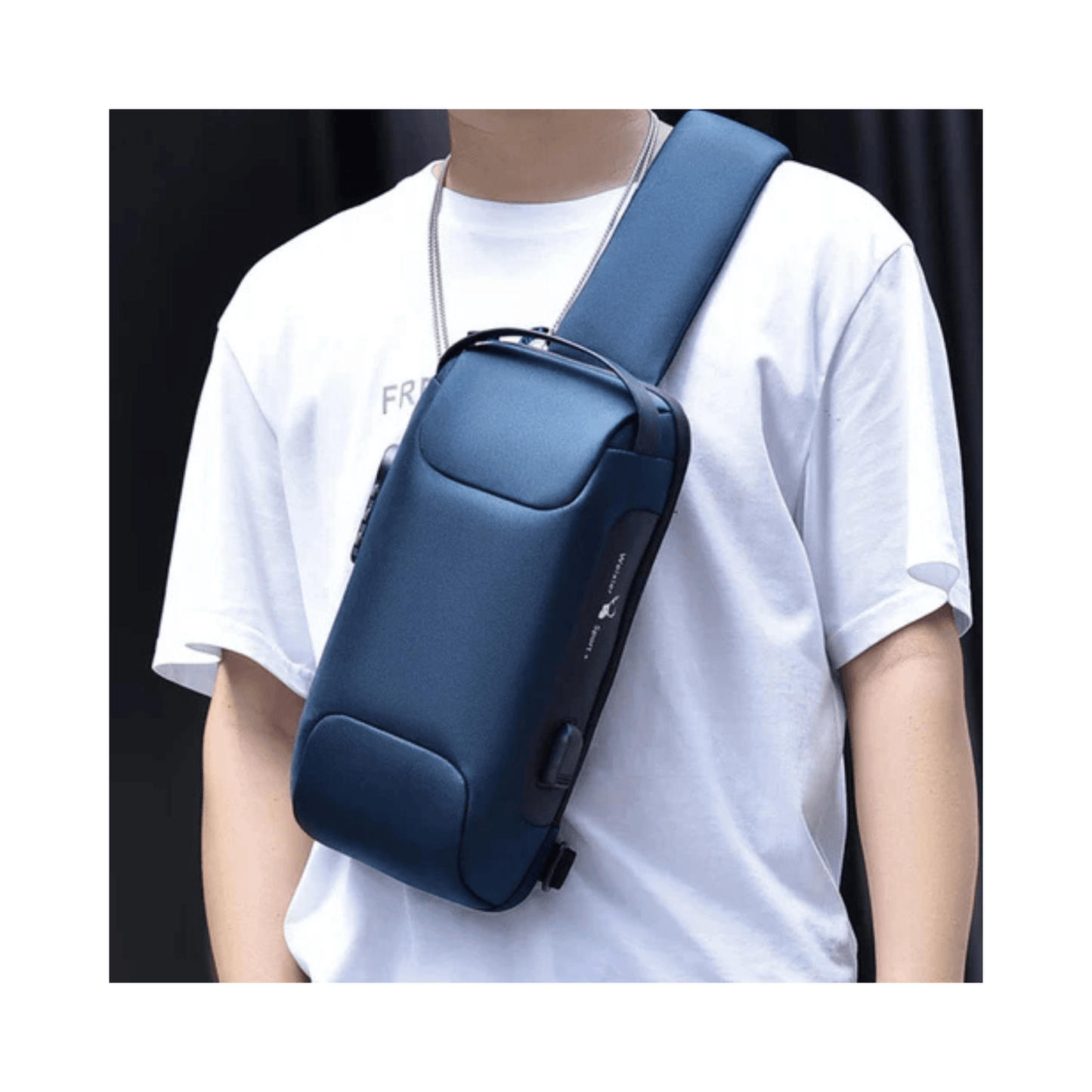 CarryQuest® - Schoudertas Heren - Stijlvolle en praktische - Blauw
