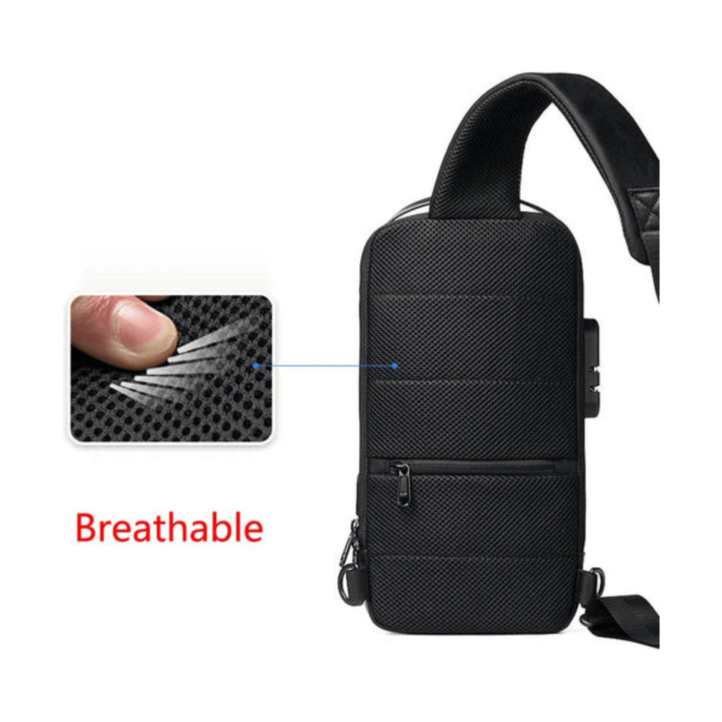 CarryQuest® - Schoudertas Heren - Stijlvolle en praktische - Zwart