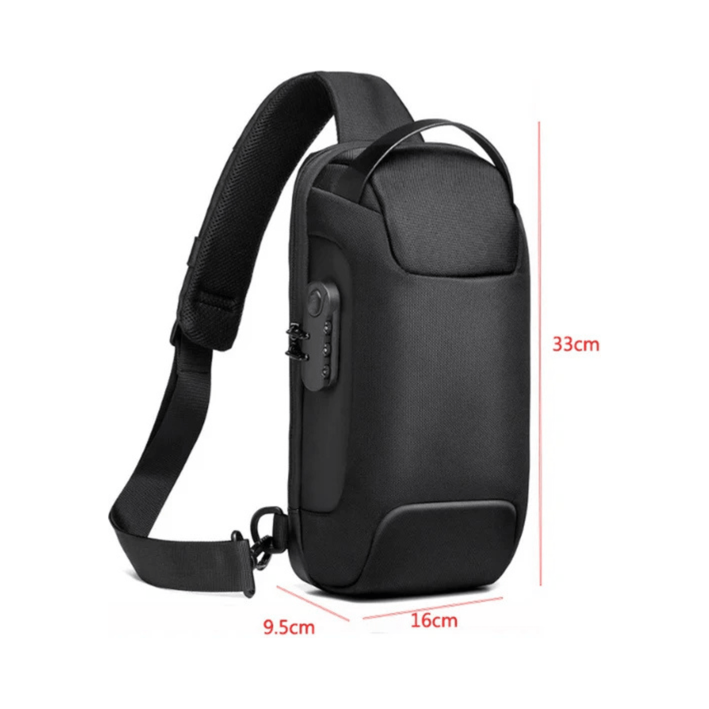 CarryQuest® - Schoudertas Heren - Stijlvolle en praktische - Zwart