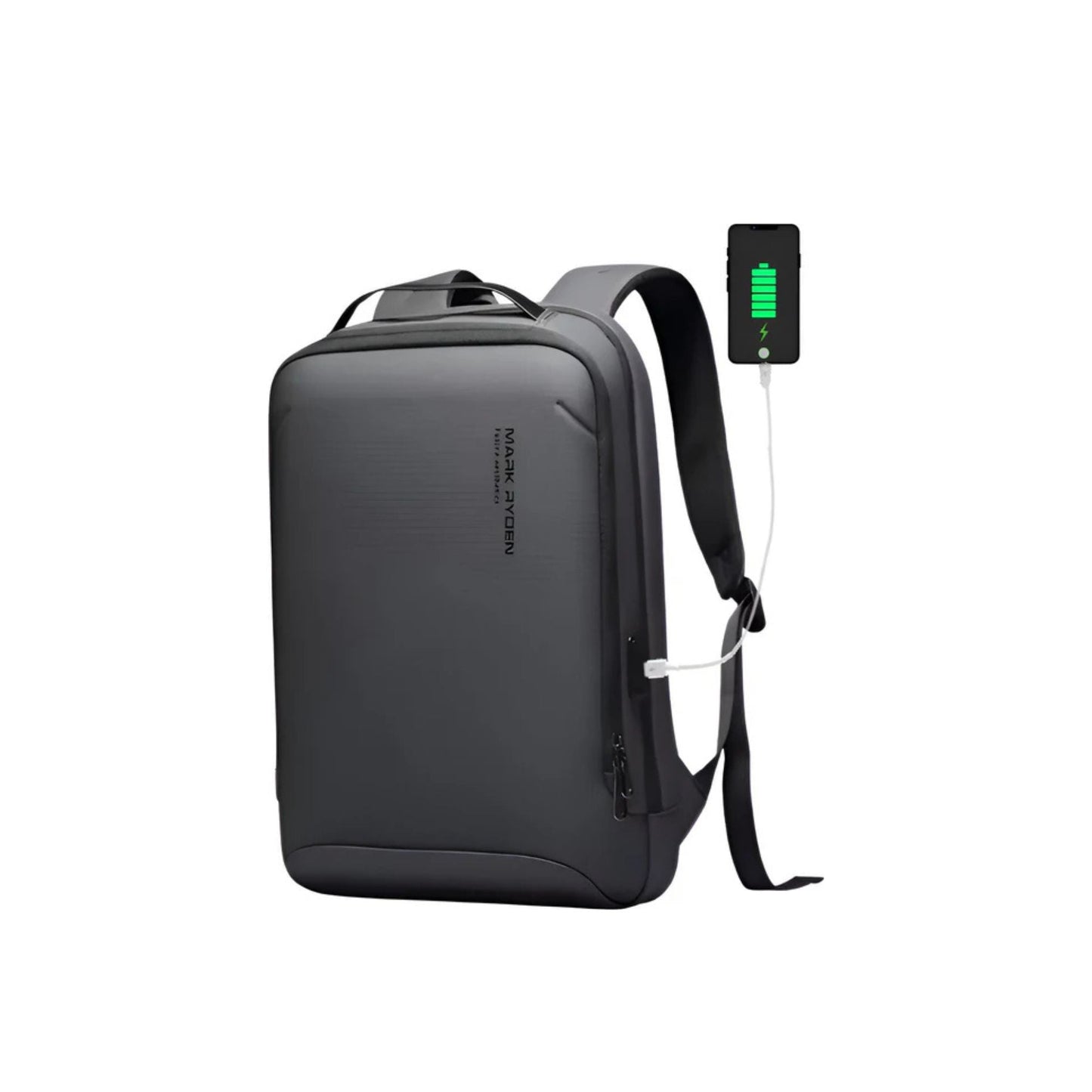 CarryQuest® Slanke laptoprugzak - USB oplaadpoort - Donkergrijs