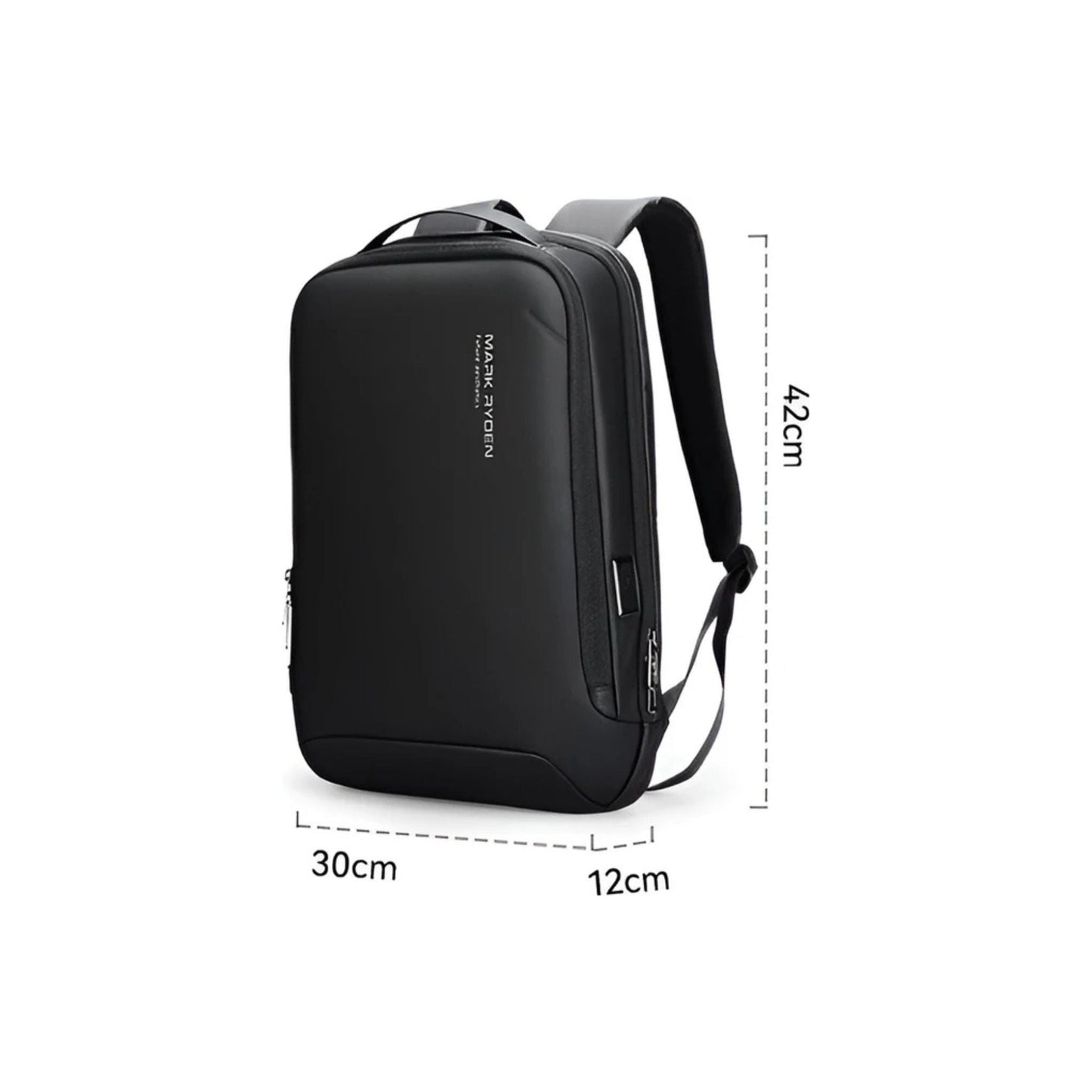 CarryQuest® Slanke laptoprugzak - USB oplaadpoort - Zwart
