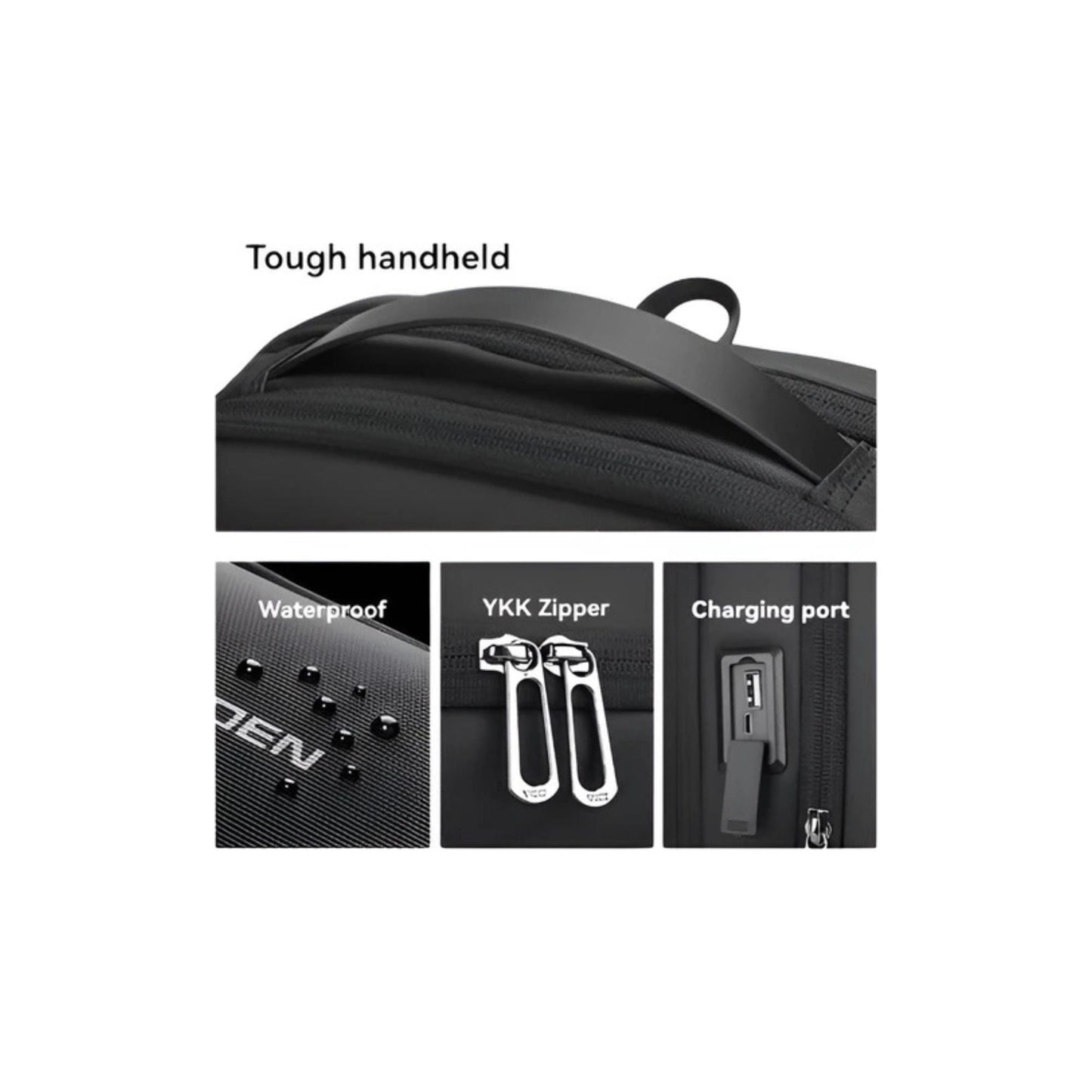 CarryQuest® Slanke laptoprugzak - USB oplaadpoort - Zwart