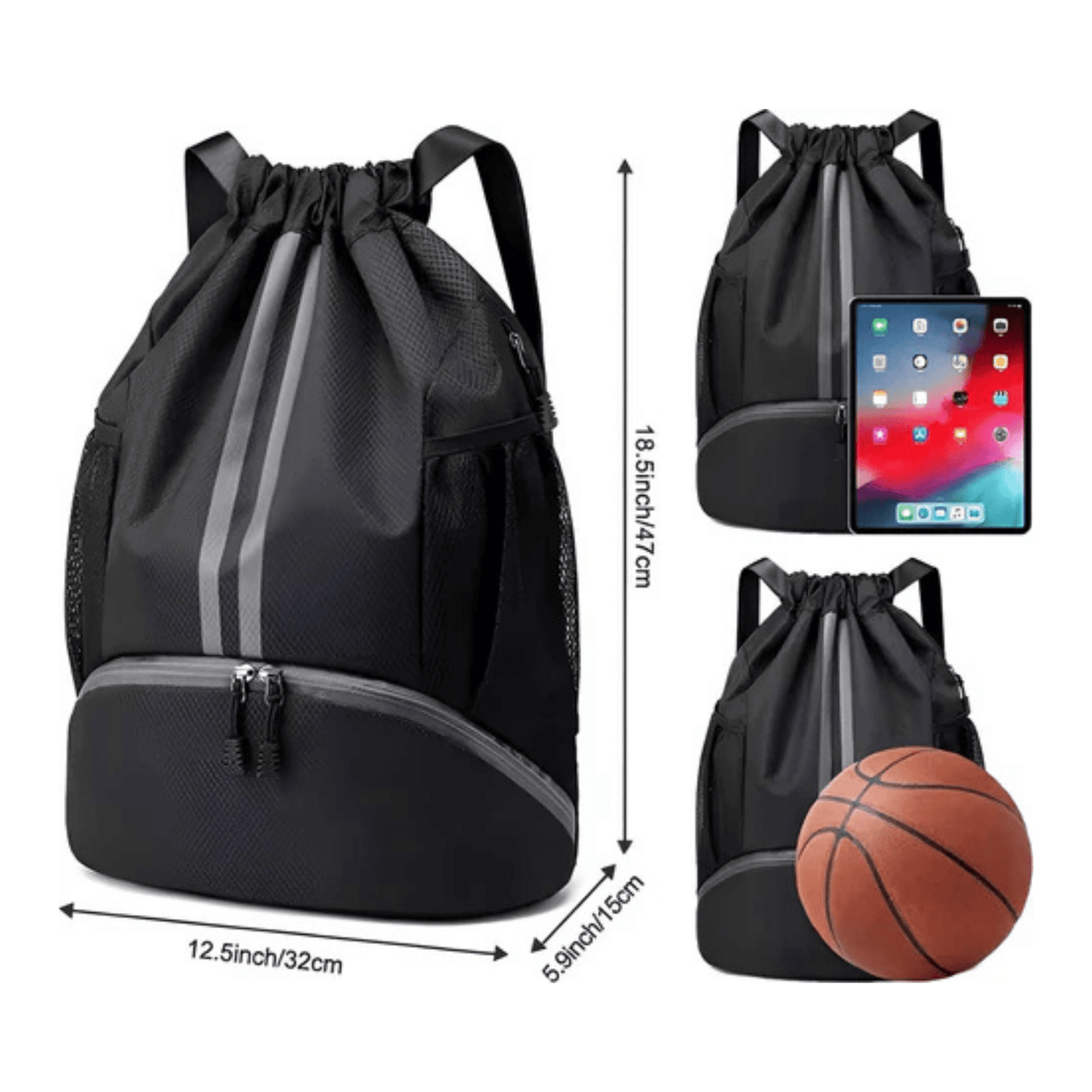 CarryQuest® - Sport Rugzak - Fitness Reizen - Waterdicht - 20L Capaciteit - Zwart