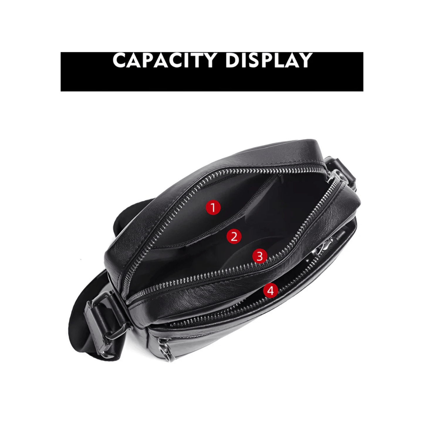 CarryQuest® - Stijlvol & Praktisch - Handtas Heren Messenger Bags - Zwart