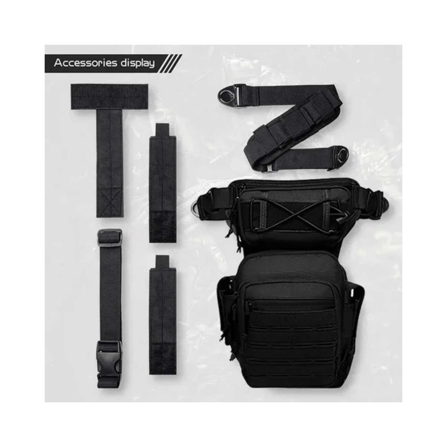 CarryQuest® - Tactische Beentas - Duurzaam Nylon - Verstelbare Gereedschapsriem - Outdoorliefhebbers - Zwart