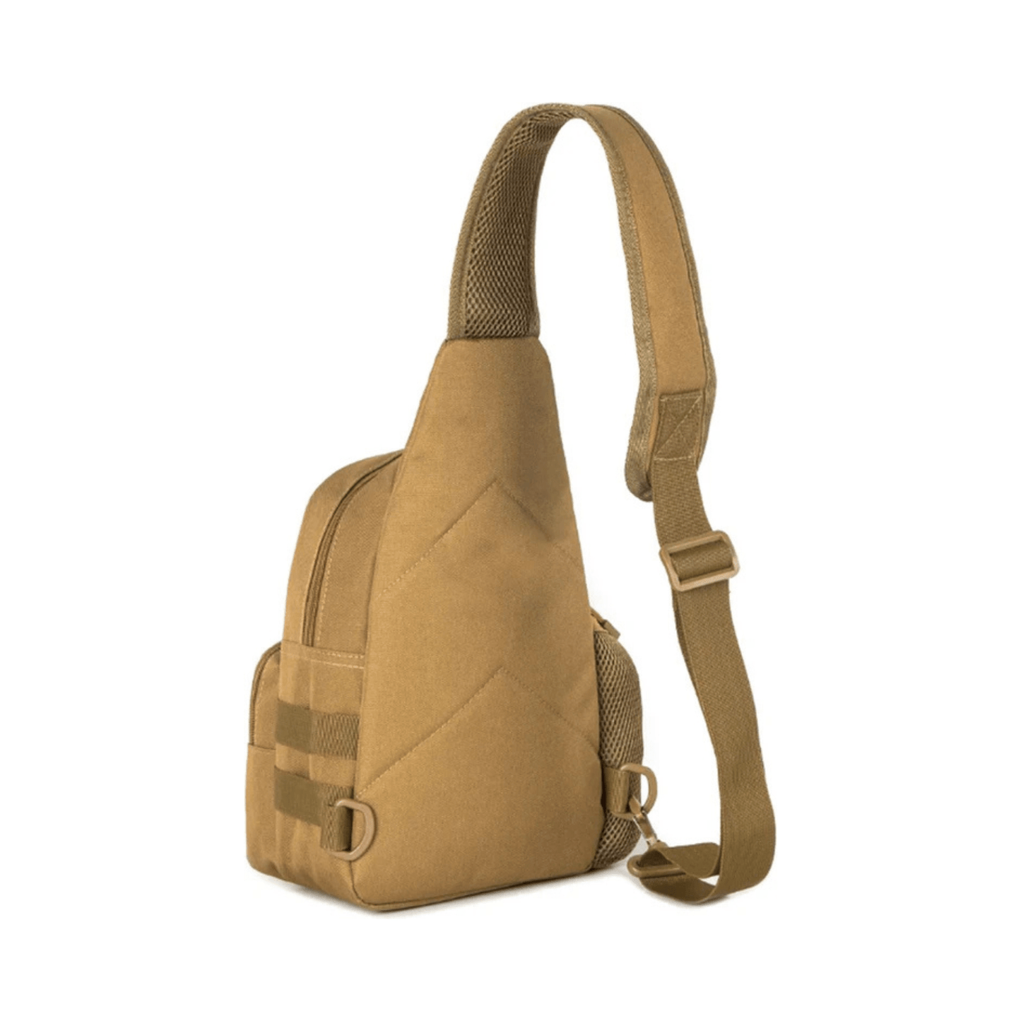 CarryQuest® - Tactische Rugzakschoudertas - Militaire 600D Oxford - stof - Ruim hoofdcompartiment - Verstelbare borst - en heupgordelsluiting - Khaki