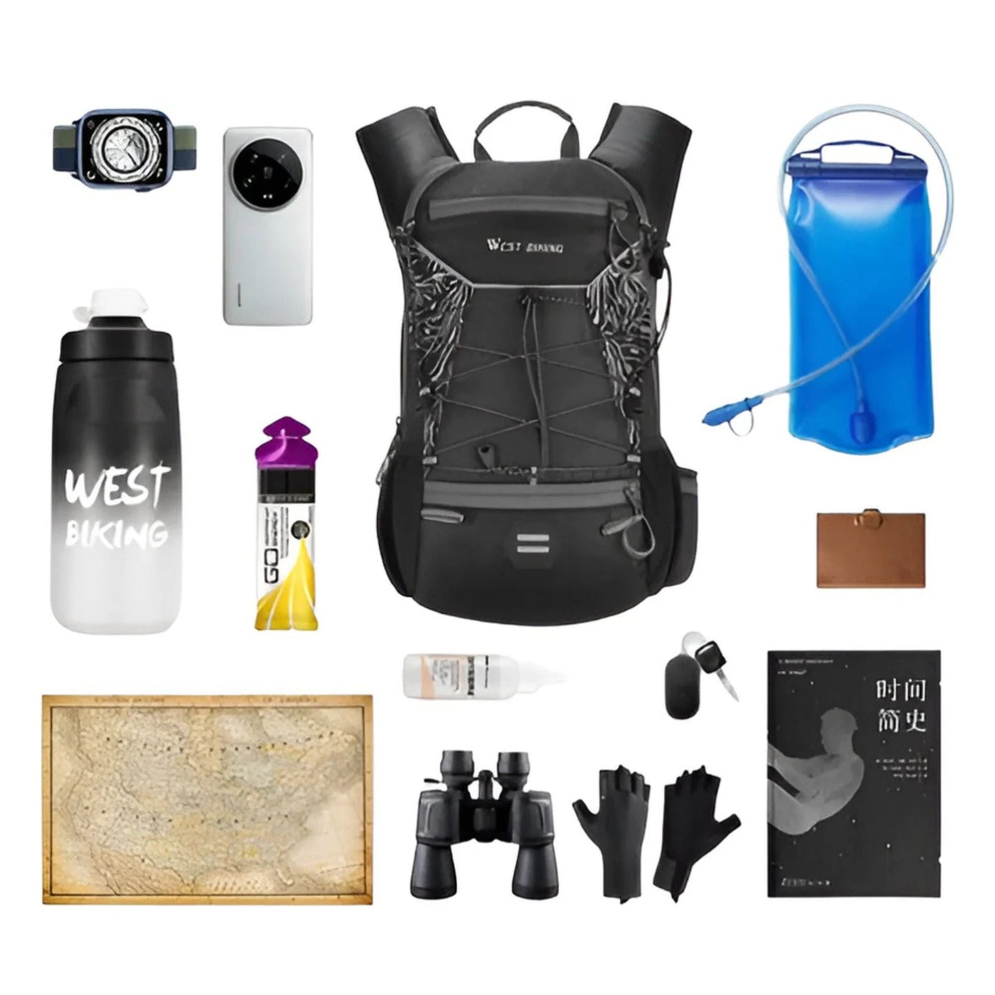 CarryQuest® - Ultralicht 16L Backpack - 2L PEVA Water Bag - Waterbestendig - Wandelrugzak - Groen