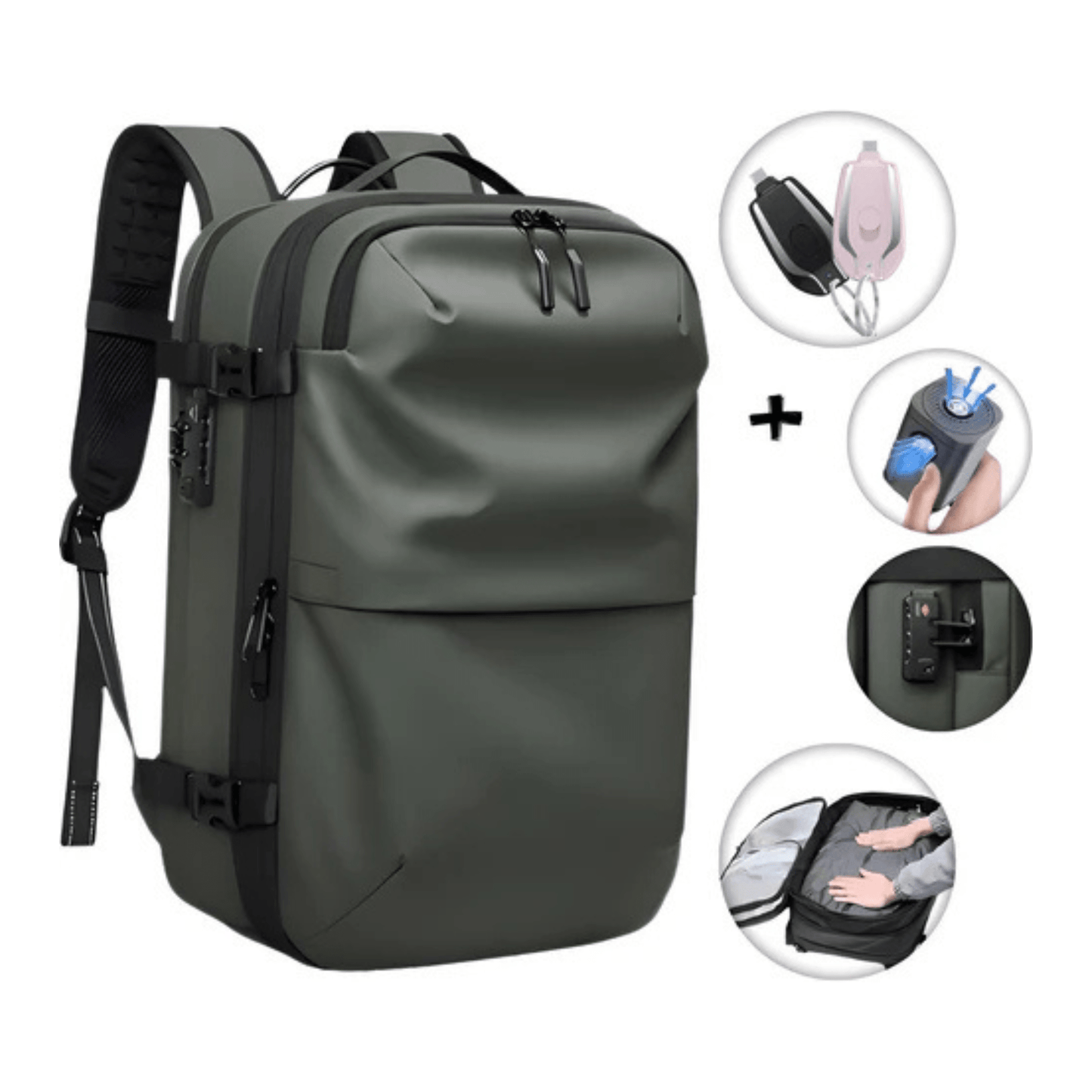CarryQuest® - Vacuum Rugzak Pro1 - Inclusief Pomp - Groen