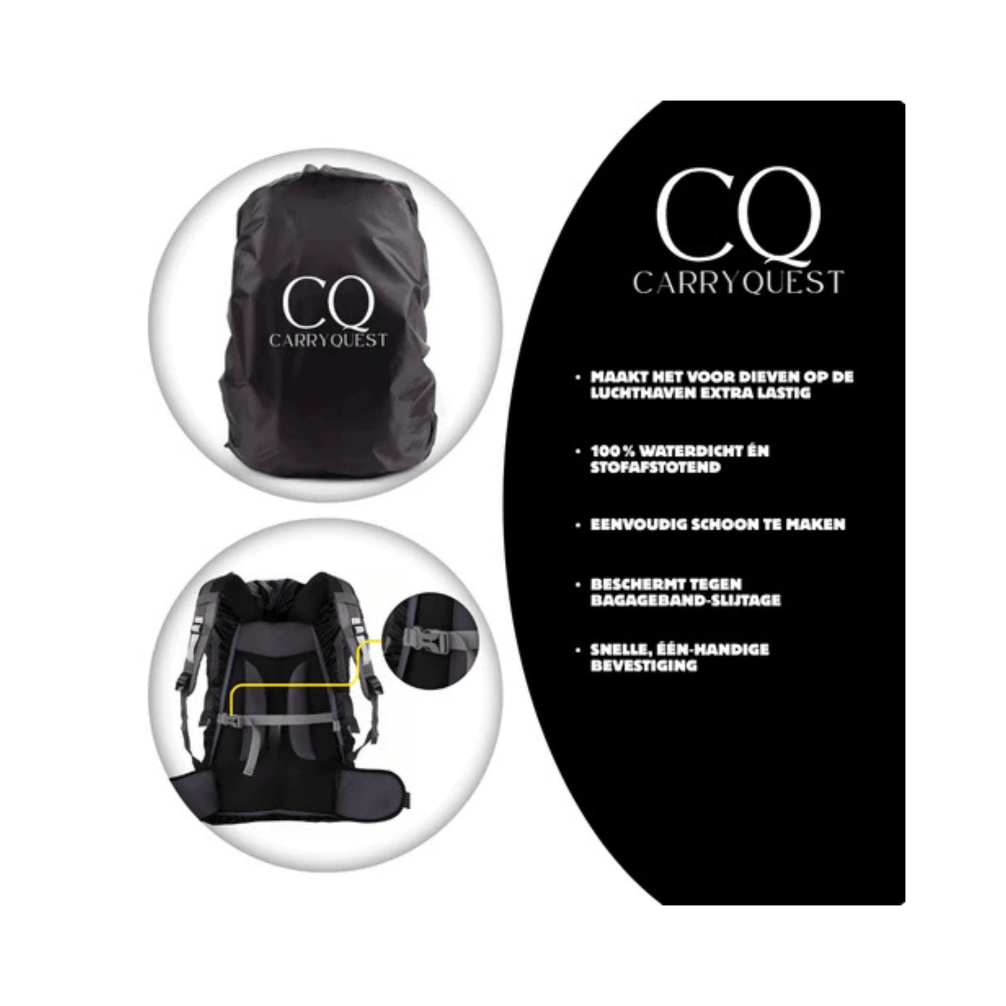 CarryQuest® - Vacuum Rugzak Pro1 - Inclusief Pomp - Zwart