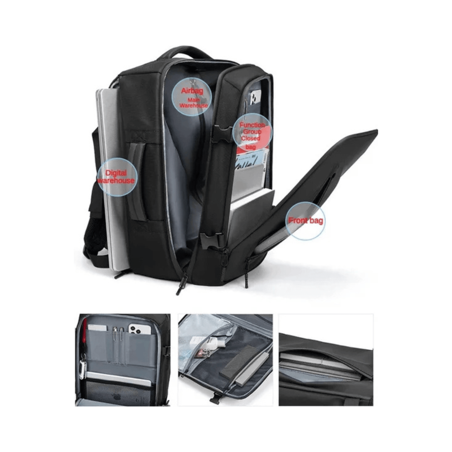 CarryQuest® - Vacuum Rugzak RZ/TX - Zwart