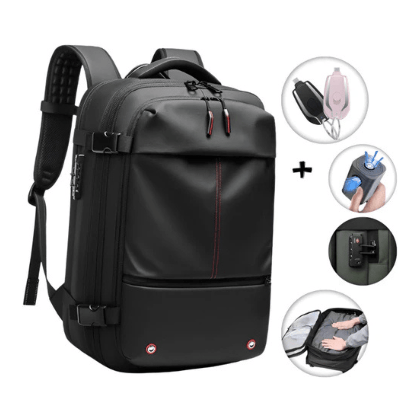 CarryQuest® - Vacuum Rugzak Zen - Incl. Pomp - Zwart