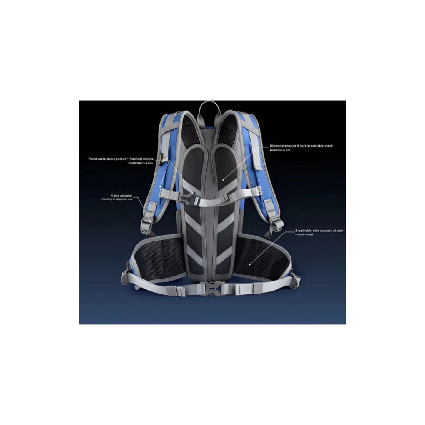 CarryQuest® - Wandel Rugzak 12L - Waterdicht - Backpack Fietsen - Waterzak - Blauw