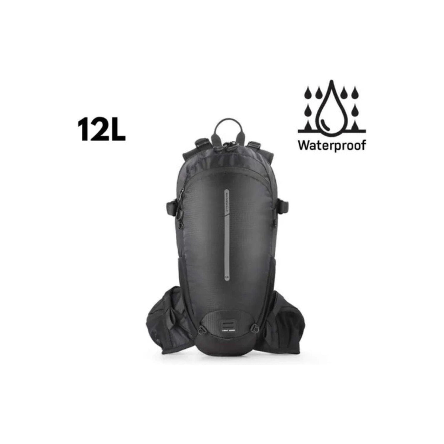 CarryQuest® - Wandel Rugzak 12L - Waterdicht - Backpack Fietsen - Waterzak - Zwart