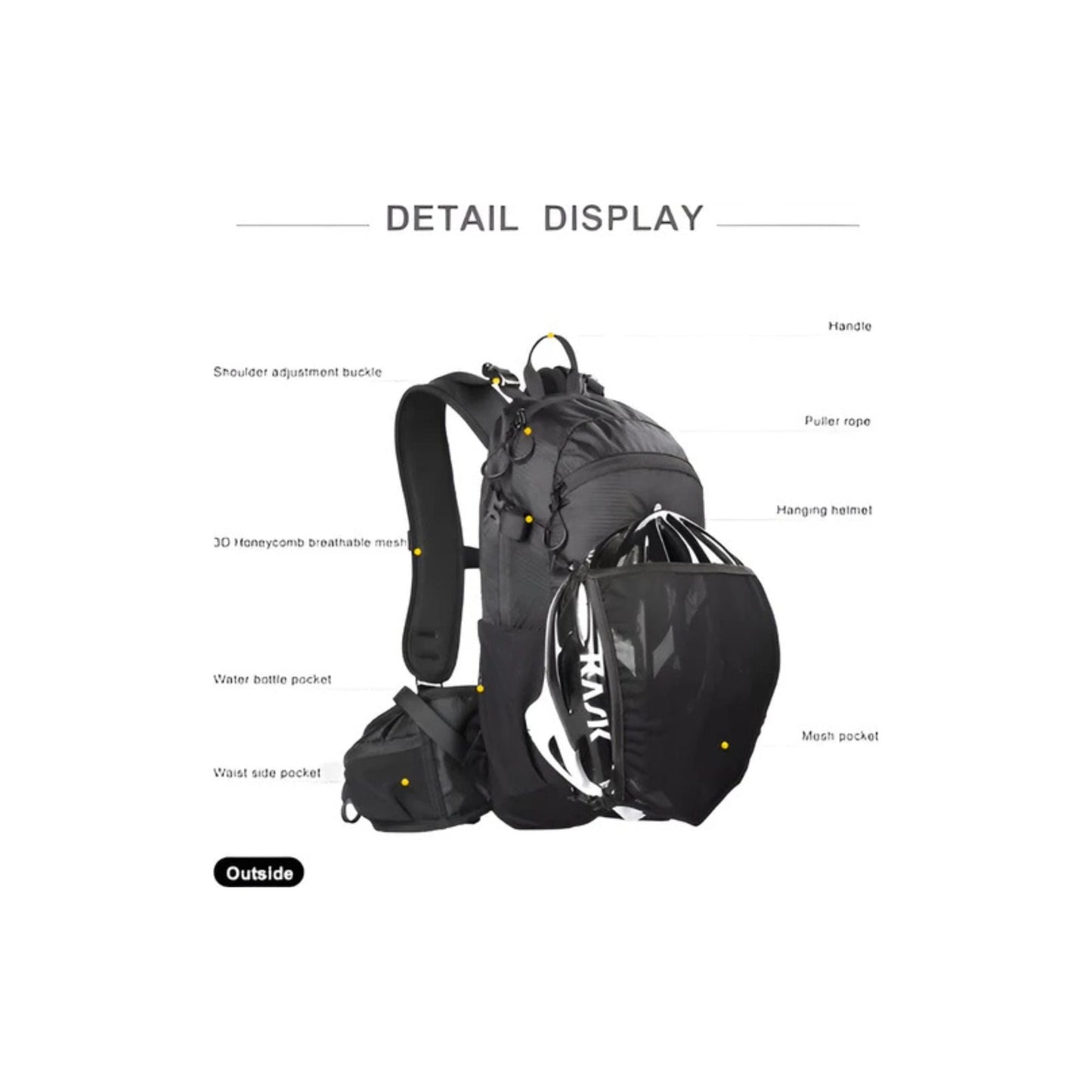 CarryQuest® - Wandel Rugzak 12L - Waterdicht - Backpack Fietsen - Waterzak - Zwart