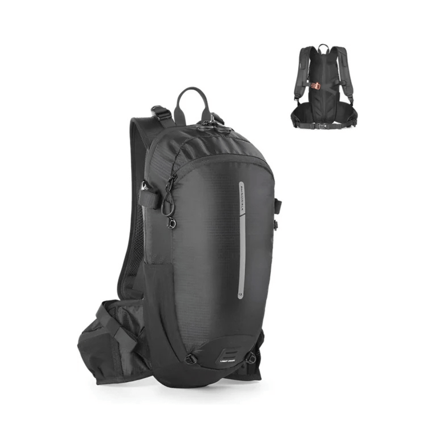 CarryQuest® - Wandel Rugzak 12L - Waterdicht - Backpack Fietsen - Waterzak - Zwart