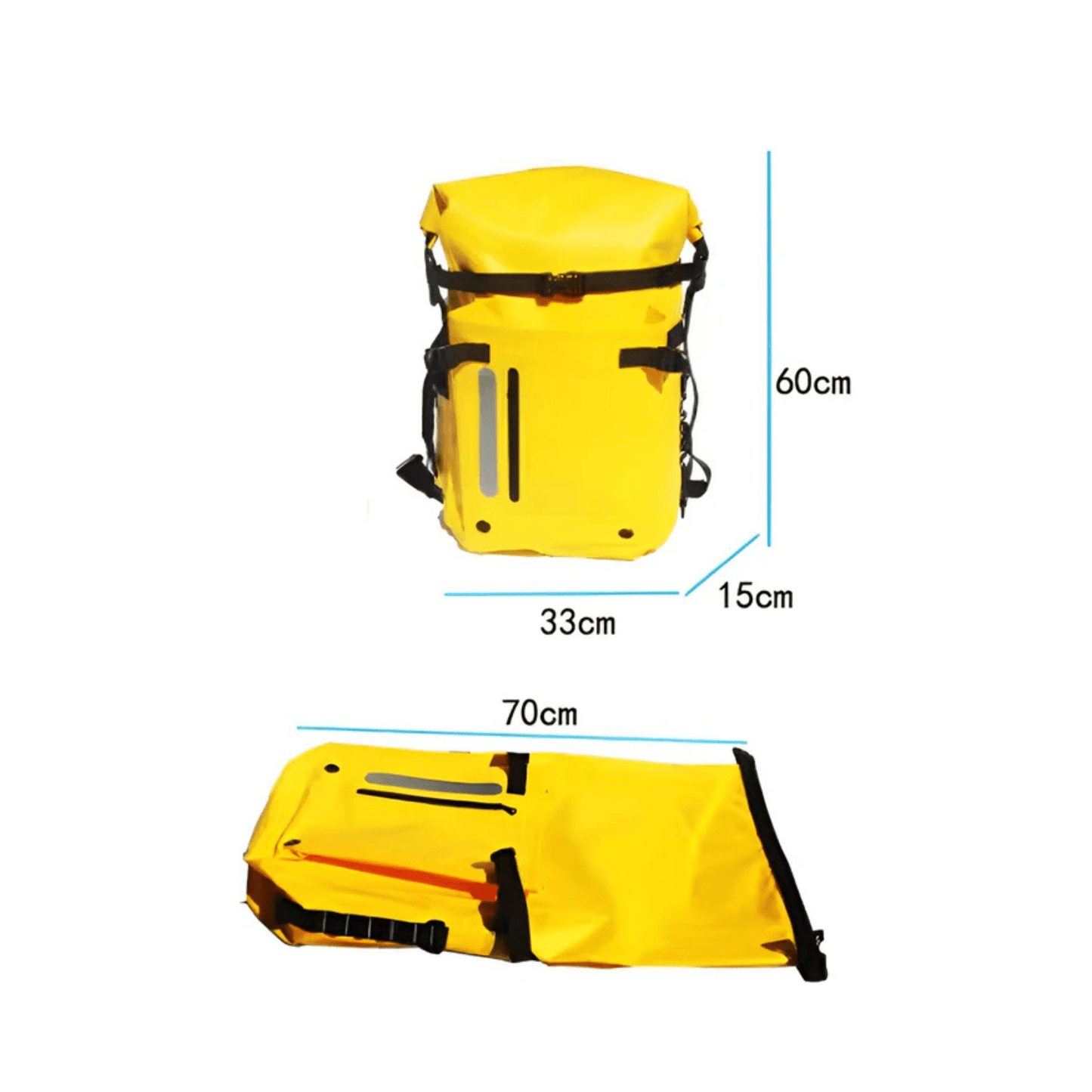 CarryQuest® - Waterdichte Rugzak - 30L Dry Bag voor Duikuitrusting - Unisex - 500D PVC - Zwart