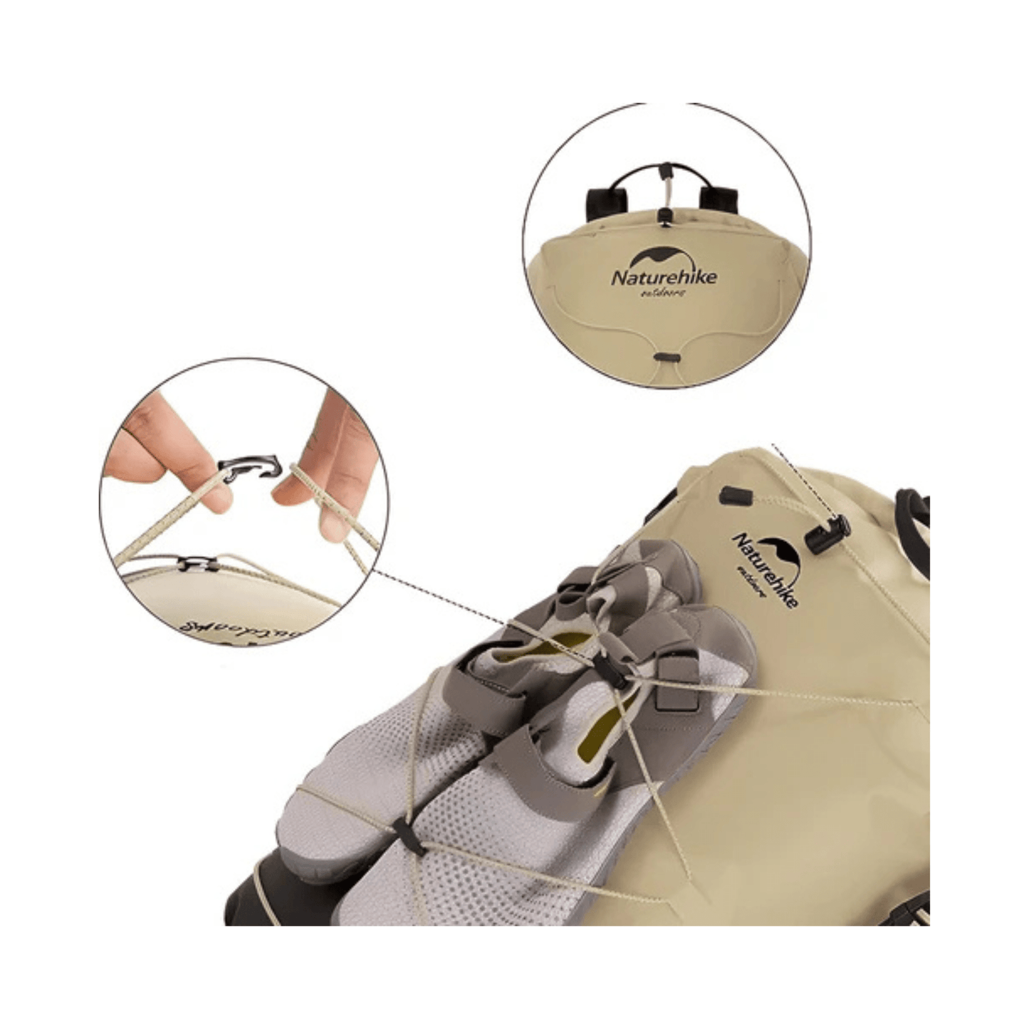 CarryQuest® - Waterdichte Rugzak - 40L - Bergbeklimmen - Trekkoord - Lichtgewicht - 420D Nylon - Khaki