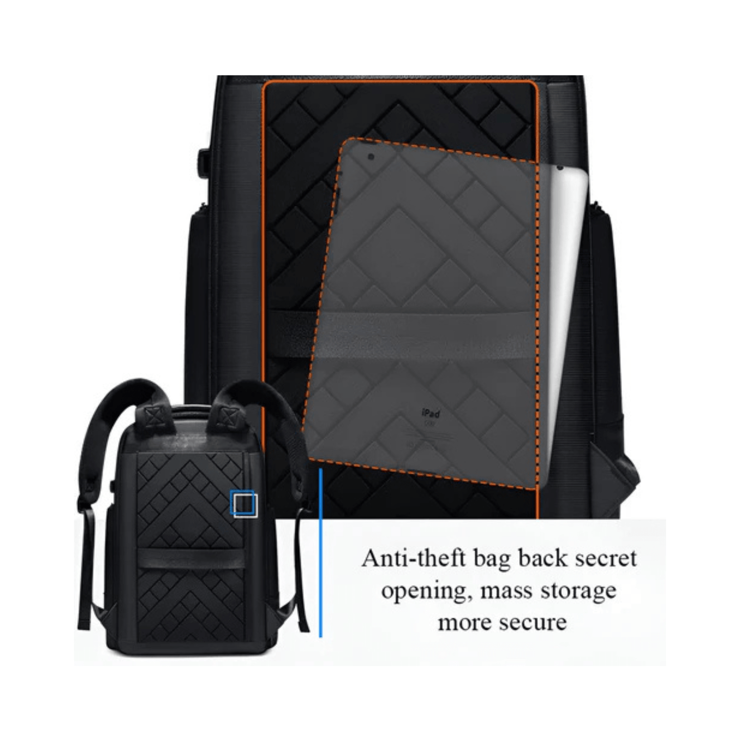 CarryQuest® - Waterdichte Rugzak USB Oplaadbaar - Geschikt als Handbagage - Zwart