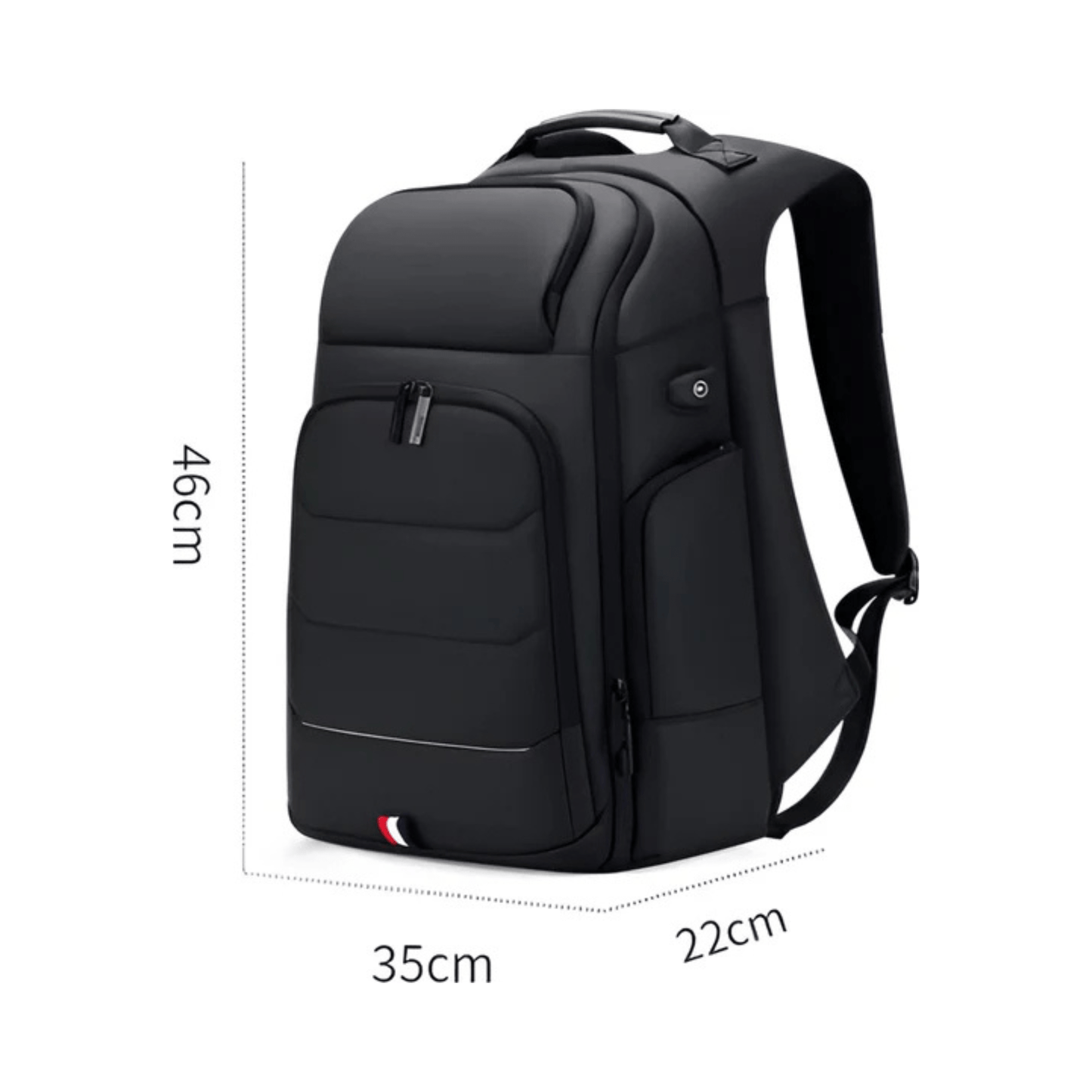 CarryQuest® - Waterdichte Rugzak USB Oplaadbaar - Geschikt als Handbagage - Zwart