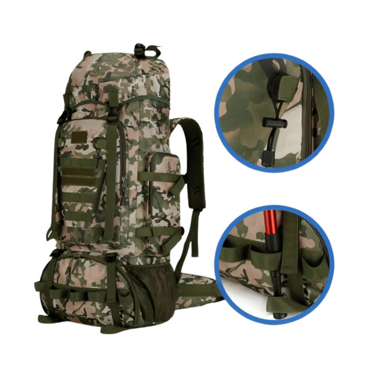 CarryQuest® - Waterdichte - Wandelen - Camping - Rugzak - Heren - 90 Liter - Groen