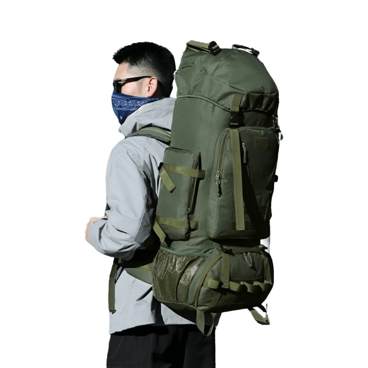 CarryQuest® - Waterdichte - Wandelen - Camping - Rugzak - Heren - 90 Liter - Groen