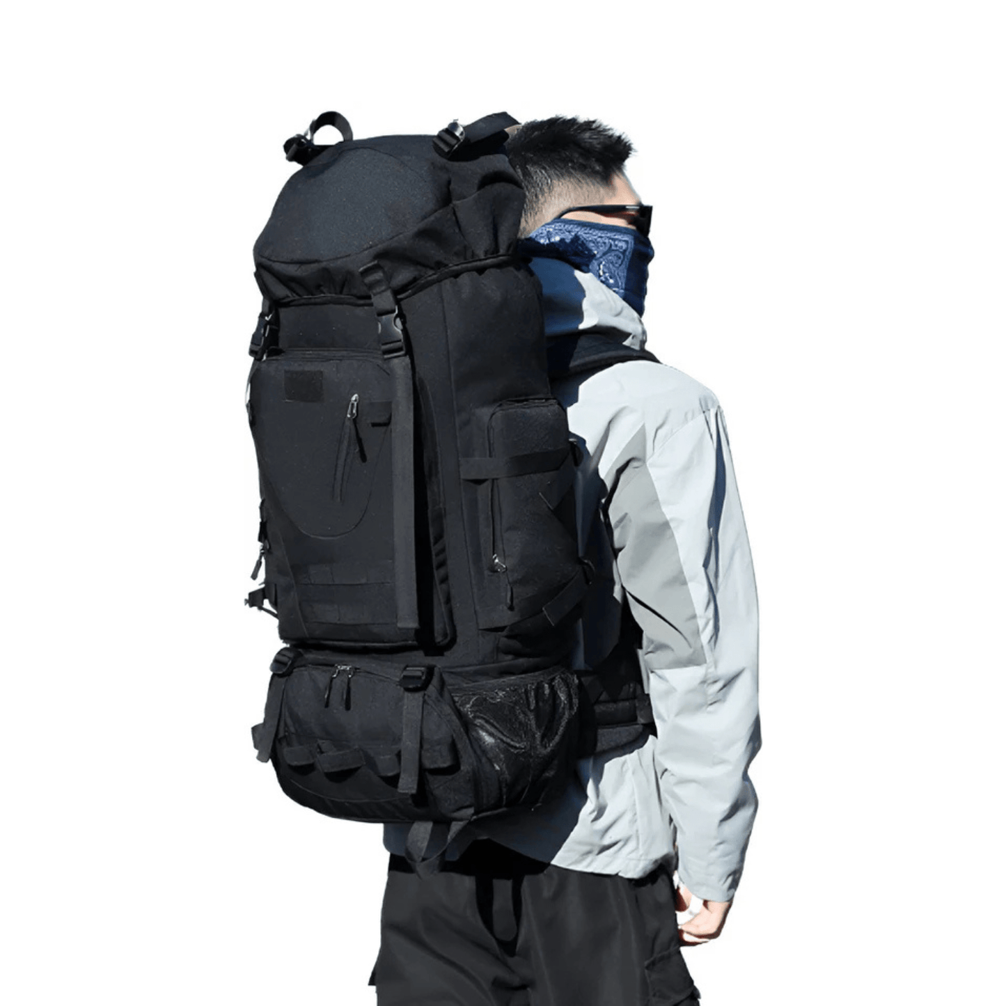 CarryQuest® - Waterdichte - Wandelen - Camping - Rugzak - Heren - 90 Liter - Zwart
