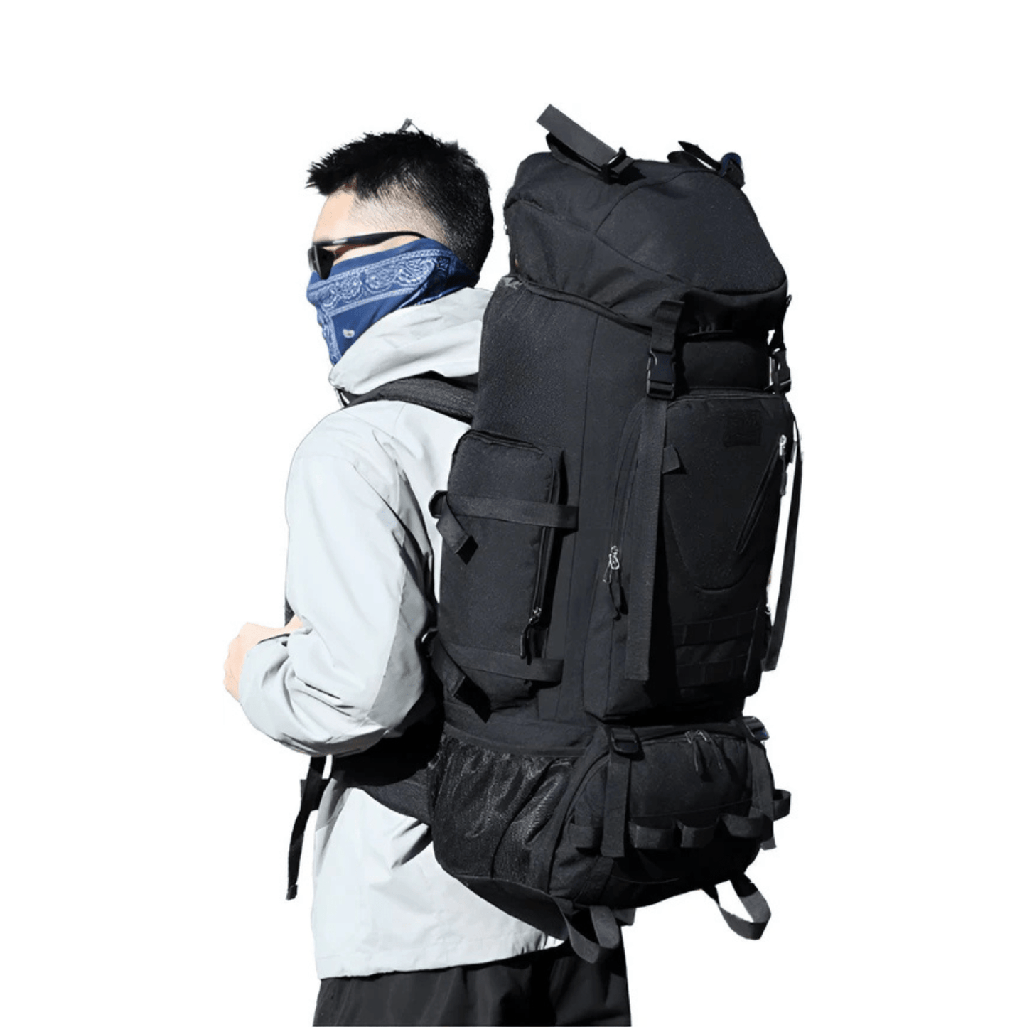 CarryQuest® - Waterdichte - Wandelen - Camping - Rugzak - Heren - 90 Liter - Zwart