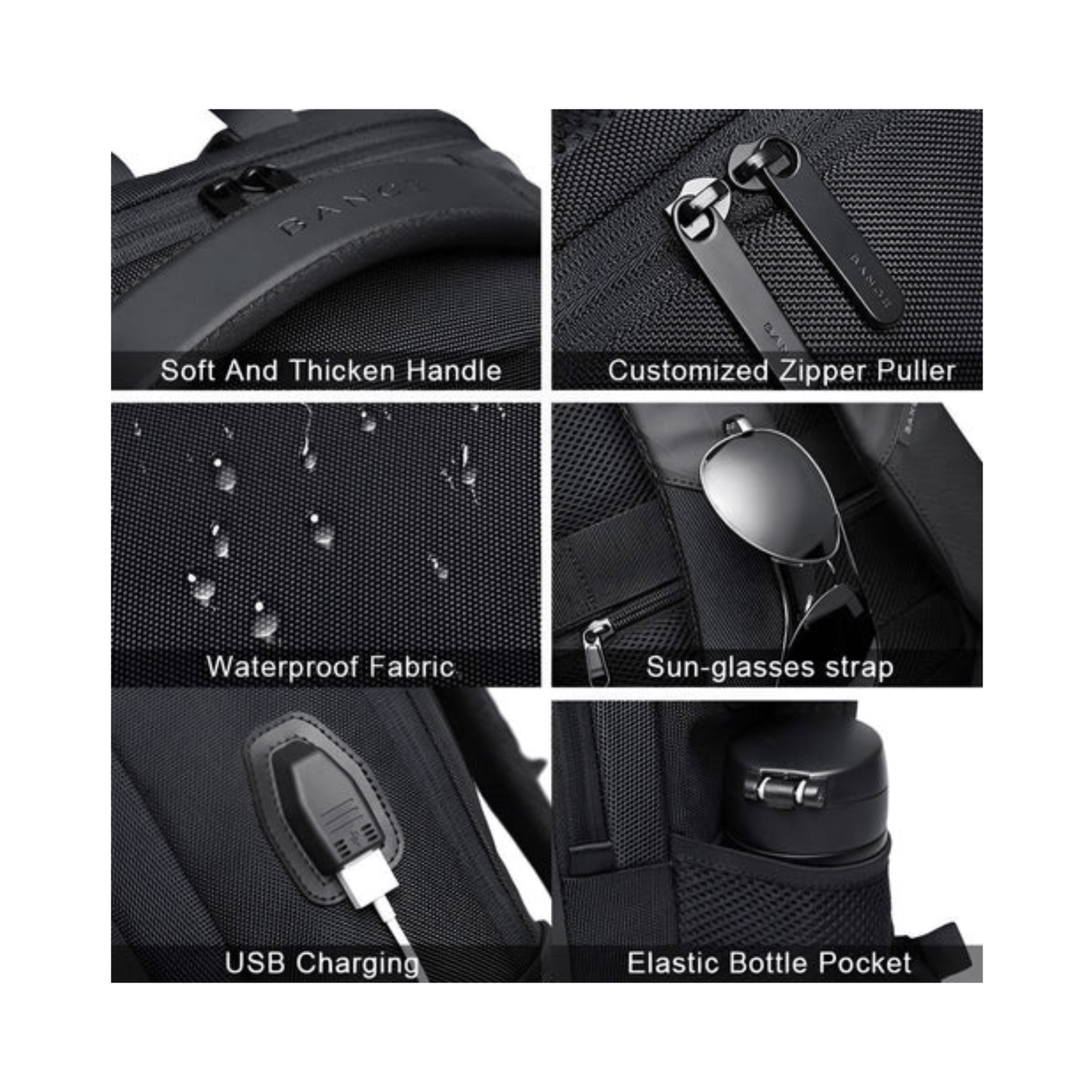 CarryQuest® - Waterdichte Zakelijke Rugzak - 20 - 35L - Laptop Rugzak - Zwart