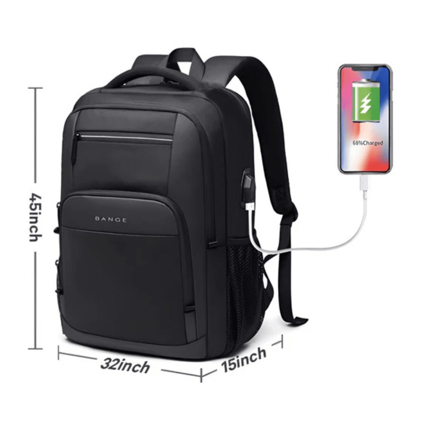 CarryQuest® - Waterdichte Zakelijke Rugzak - 20 - 35L - Laptop Rugzak - Zwart