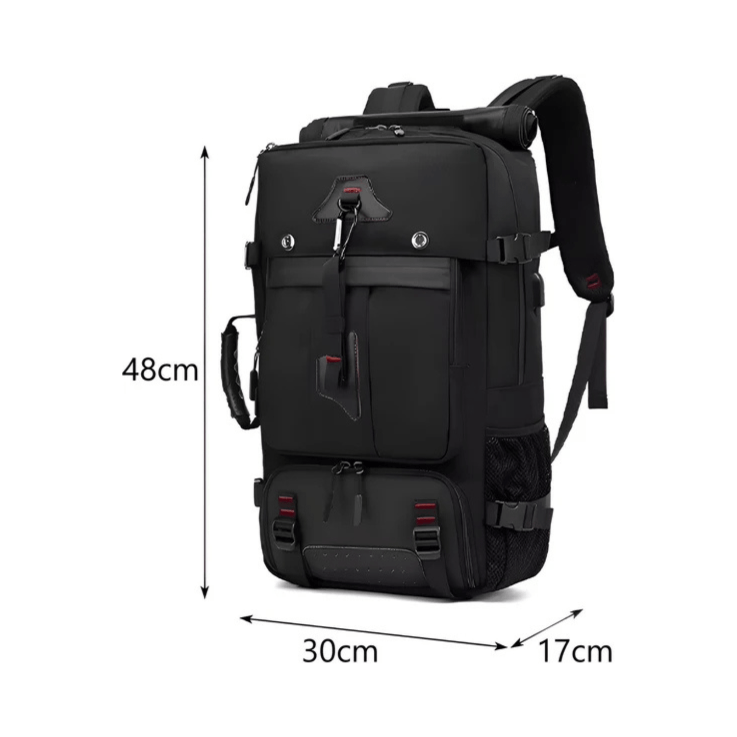 CarryQuest® - Zakelijke Rugzak 17.3 Inch - Waterafstotend, USB Oplaadpoort - Oxford Materiaal - Zwart