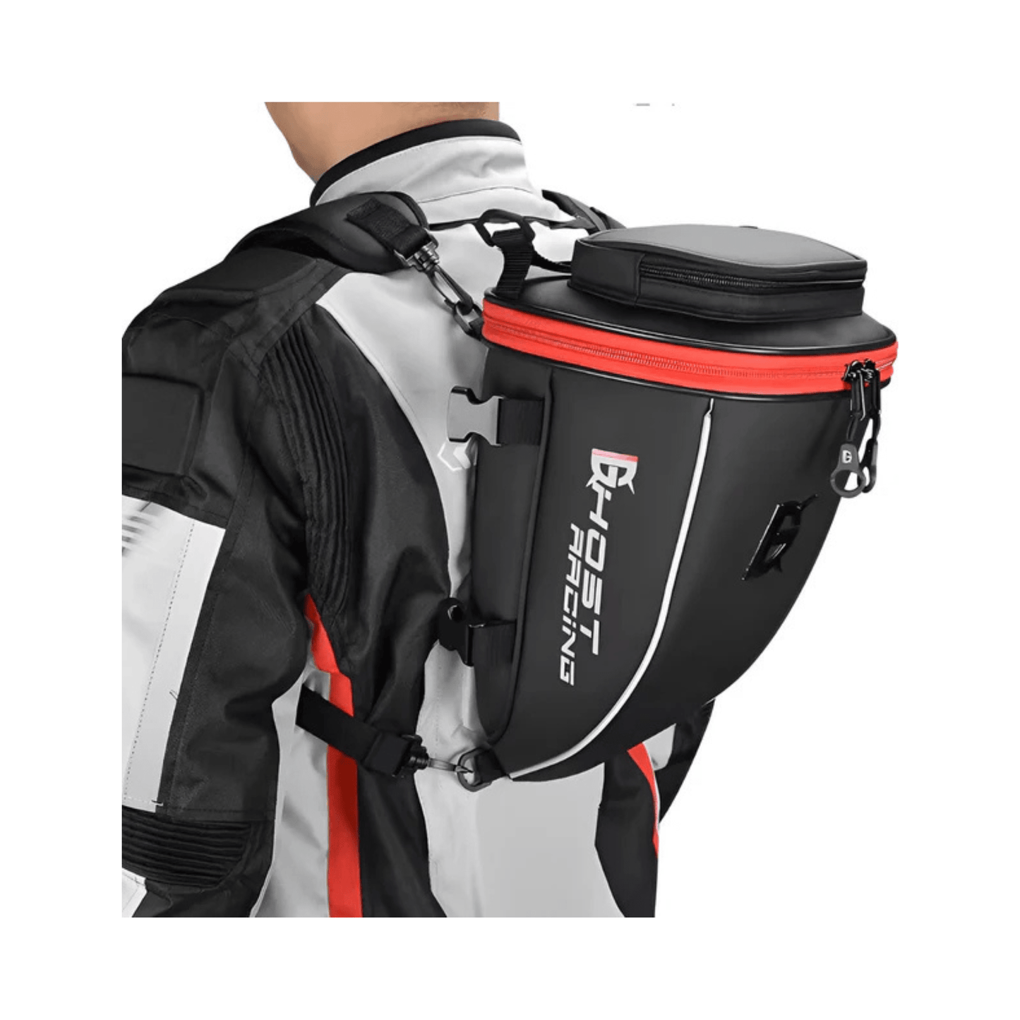 WoYoW® - Motorfiets Staart Tanktas - 10L Capaciteit - 1KG - Gelaagd + Koffer - Rood