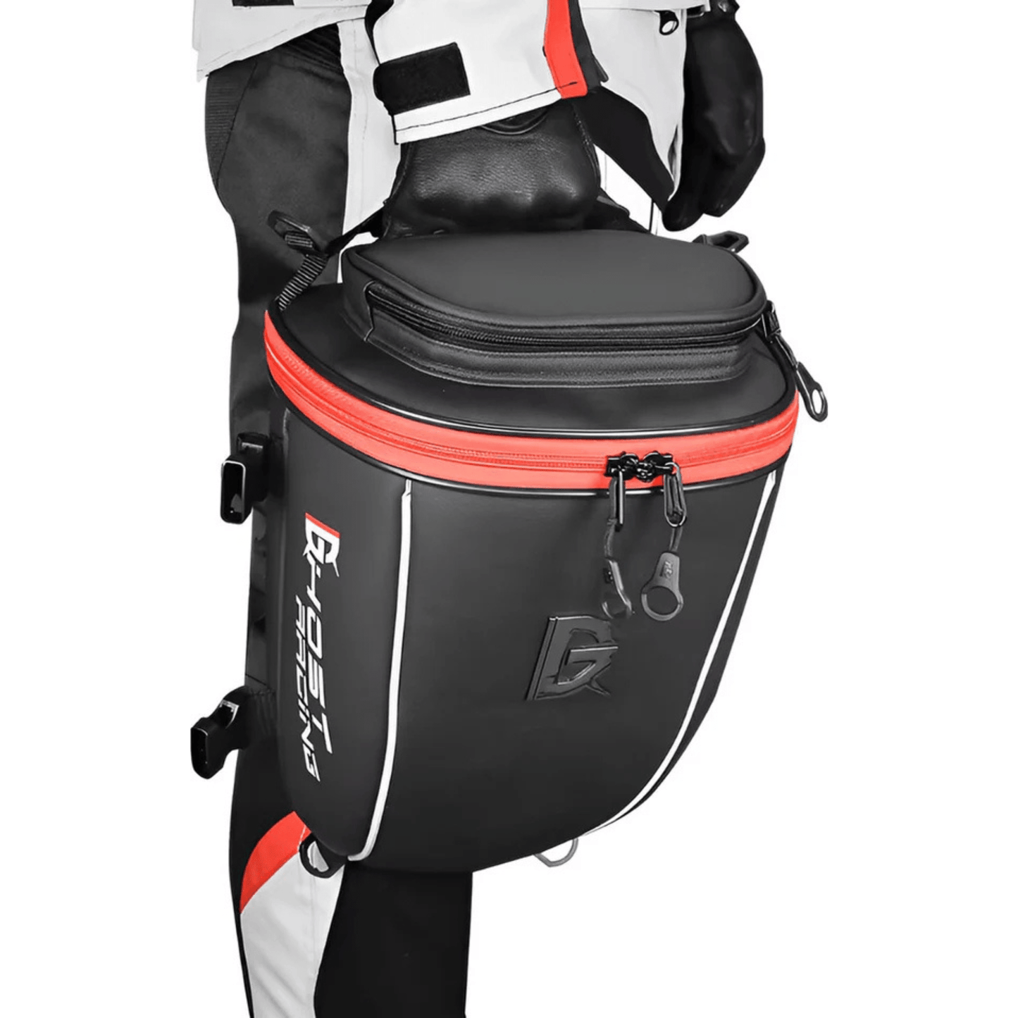 WoYoW® - Motorfiets Staart Tanktas - 10L Capaciteit - 1KG - Gelaagd + Koffer - Rood