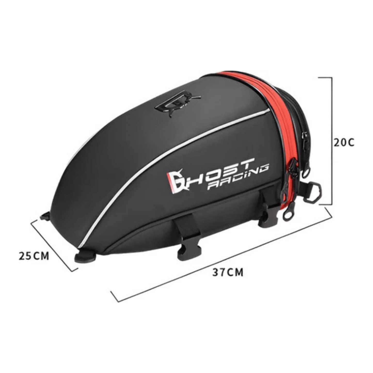 WoYoW® - Motorfiets Staart Tanktas - 10L Capaciteit - 1KG - Gelaagd + Koffer - Zwart