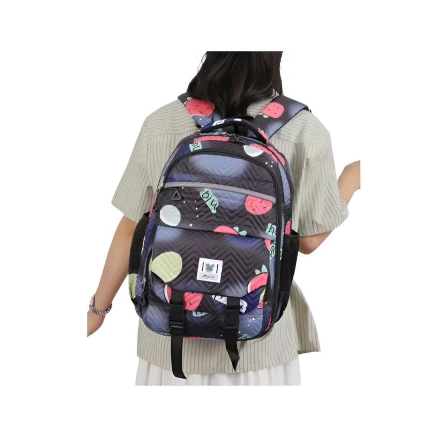 CarryQuest® - Nieuwe Schattige Aardbei Rugzak - 16 inch en Waterafstotend - Zwart