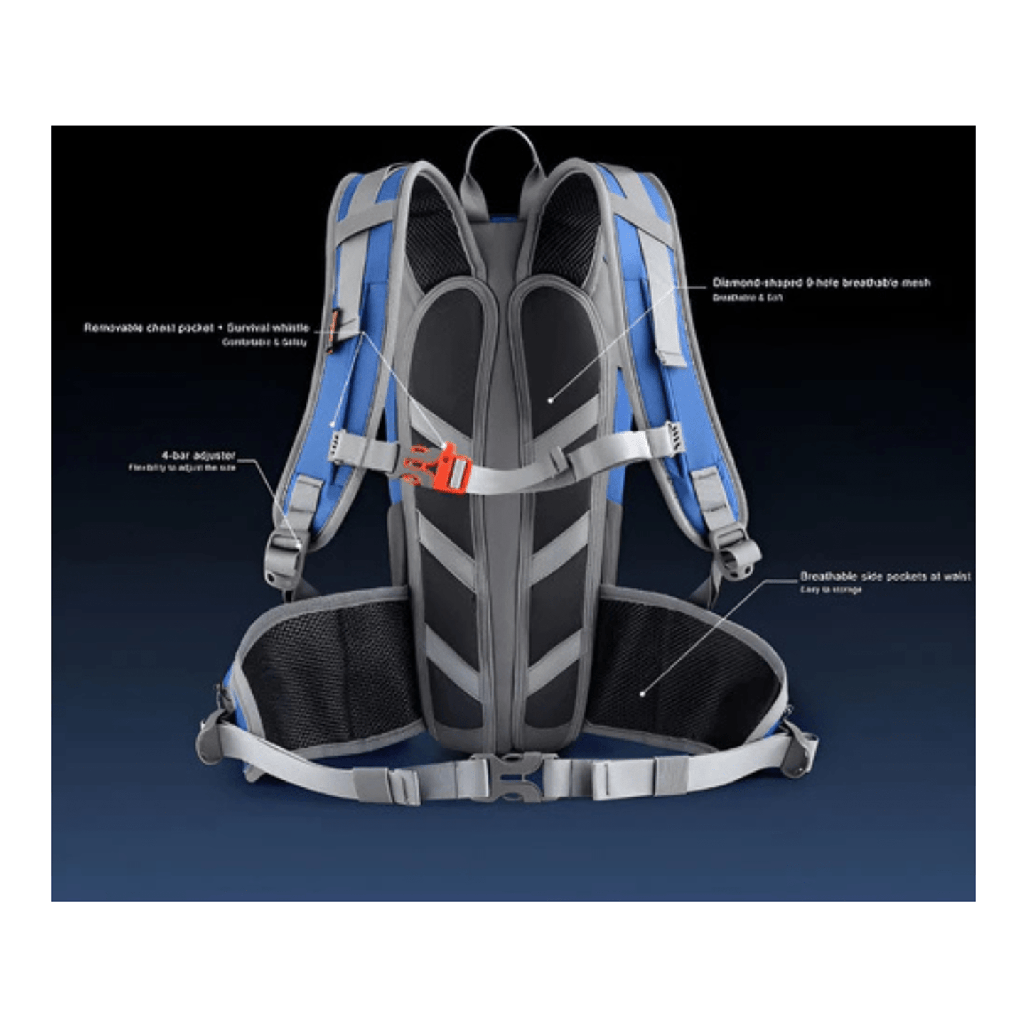 WoYoW® - Wandel Rugzak 12L - Waterdicht - Backpack Fietsen - Waterzak - Blauw