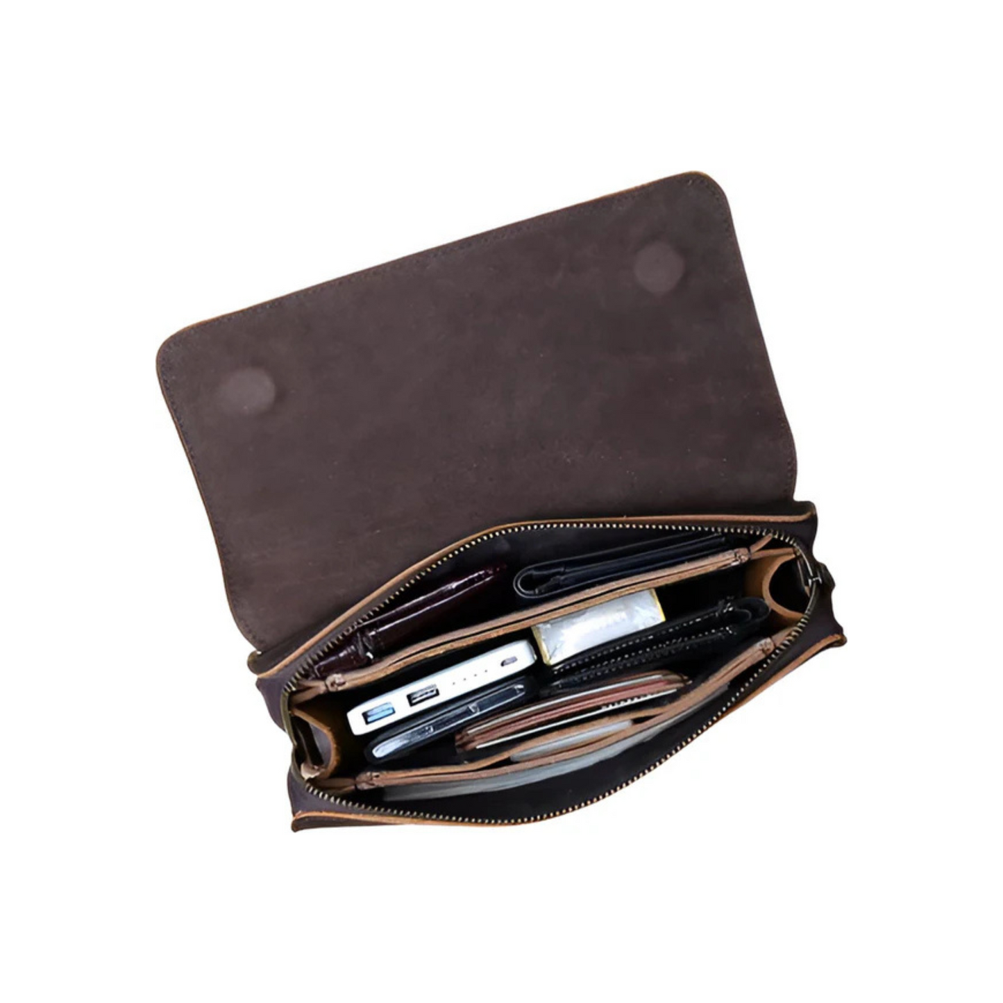 CarryQuest® - Pochette vintage pour homme - Sac pour téléphone - Marron
