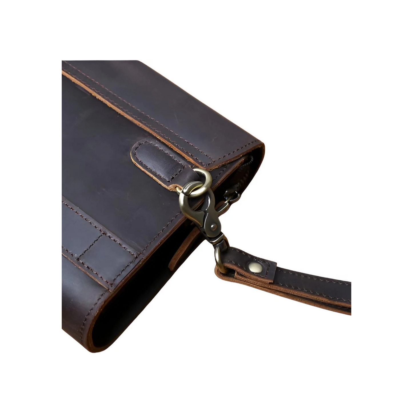 CarryQuest® - Pochette vintage pour homme - Sac pour téléphone - Marron