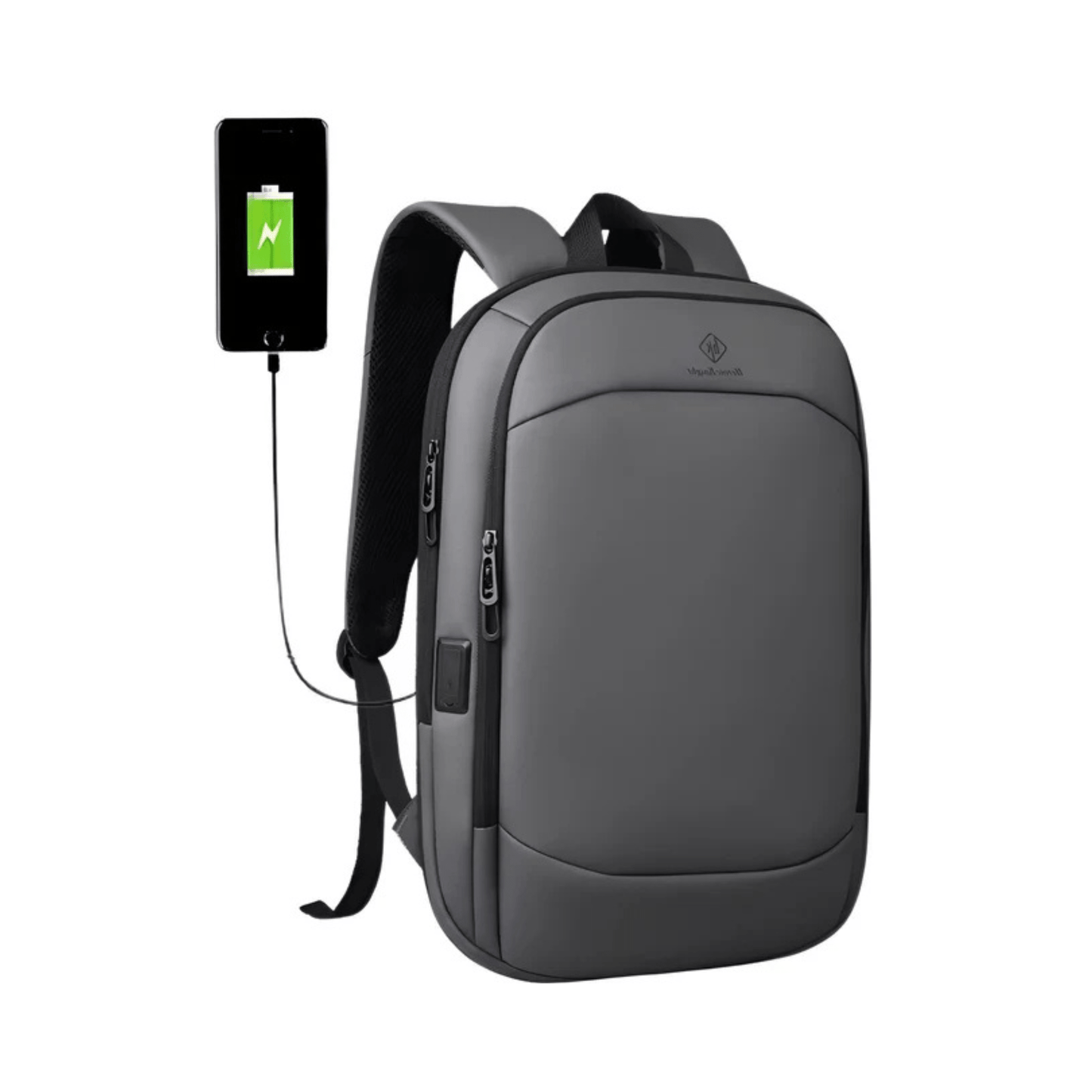 CarryQuest® - 17 Inch Laptop Rugzak - USB Poort + Waterdicht - Waterdichte Reistas - Grijs