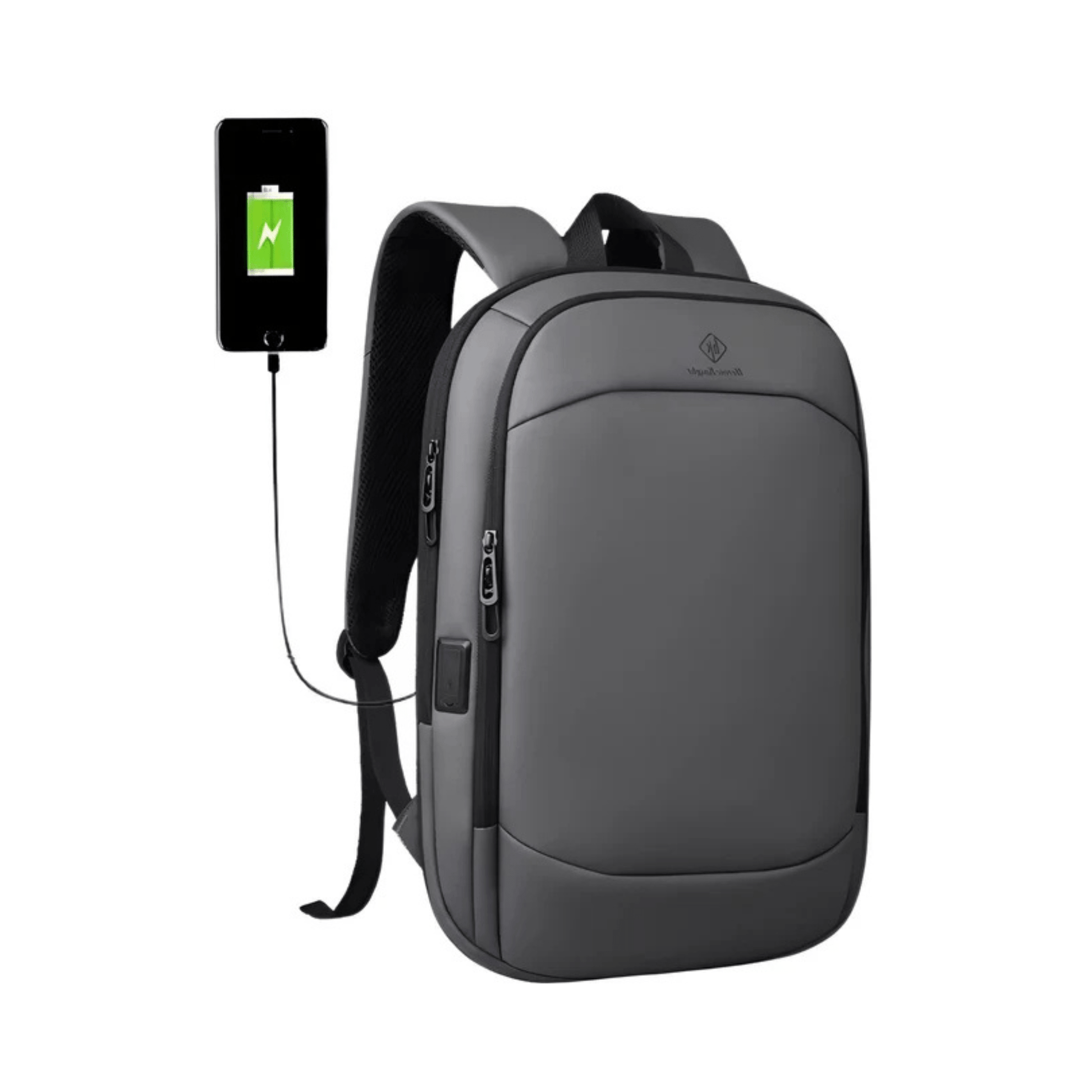 CarryQuest® - 17 Inch Laptop Rugzak - USB Poort + Waterdicht - Waterdichte Reistas - Grijs