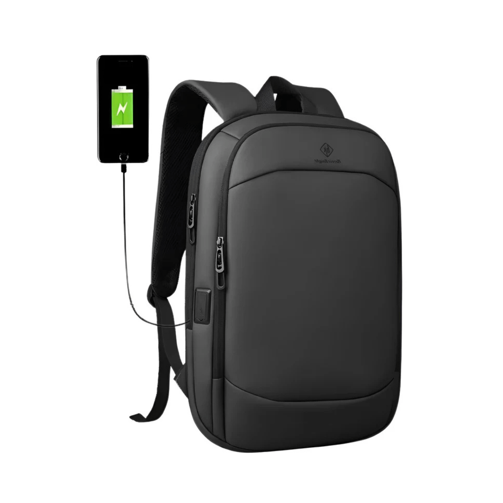 CarryQuest® - 17 Inch Laptop Rugzak - USB Poort + Waterdicht - Waterdichte Reistas - Zwart