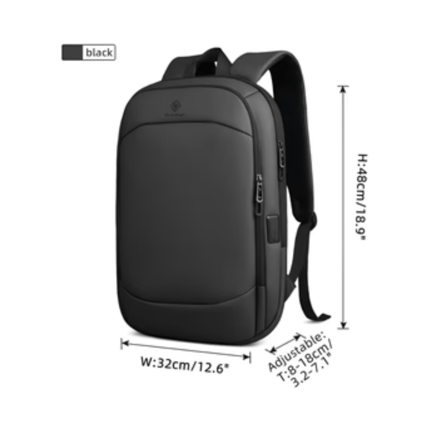 CarryQuest® - 17 Inch Laptop Rugzak - USB Poort + Waterdicht - Waterdichte Reistas - Zwart