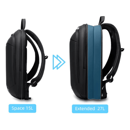 CarryQuest® - 17 Inch Laptop Rugzak - USB Poort + Waterdicht - Waterdichte Reistas - Zwart