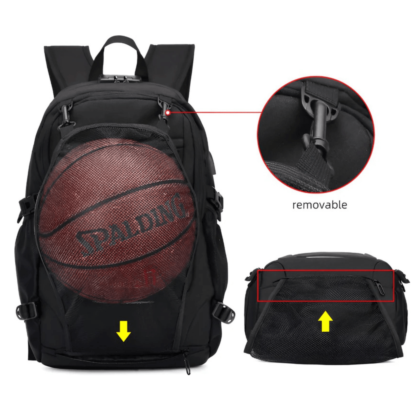 CarryQuest® - 32L Capaciteit - Laptopvak 12 - 15,6 inch - USB - Oplaadpoort - Zwart