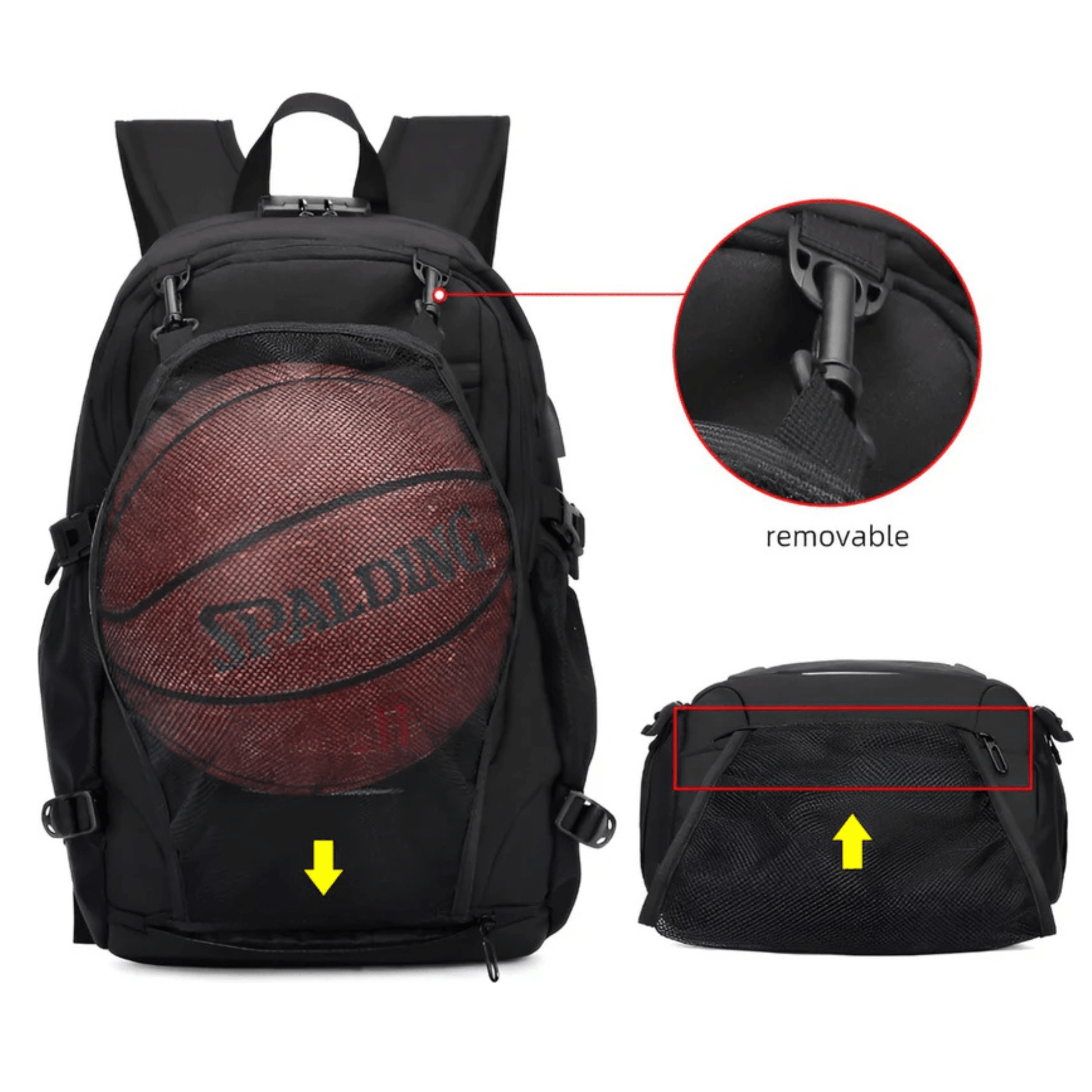 CarryQuest® - 32L Capaciteit - Laptopvak 12 - 15,6 inch - USB - Oplaadpoort - Zwart