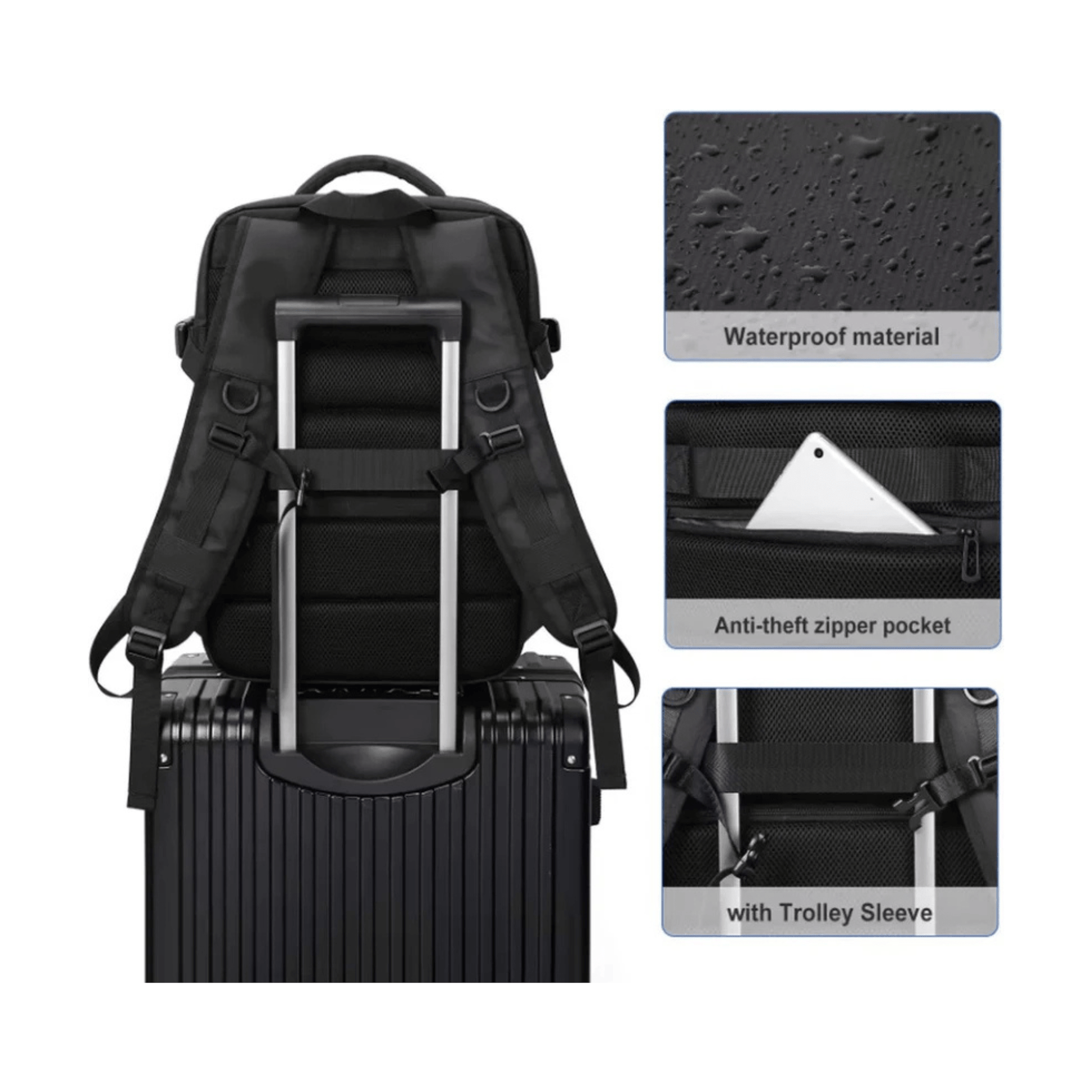 CarryQuest® - 36 - 55 Liter - Laptop Backpack - Laptop Rugzak - Roze