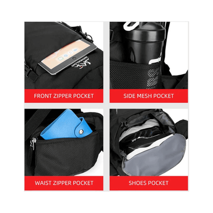 CarryQuest® - 60L - Hiking Rugzak - Rugzak - Waterdicht - Duurzaam - Nylon - Wandelen - Licht blauw