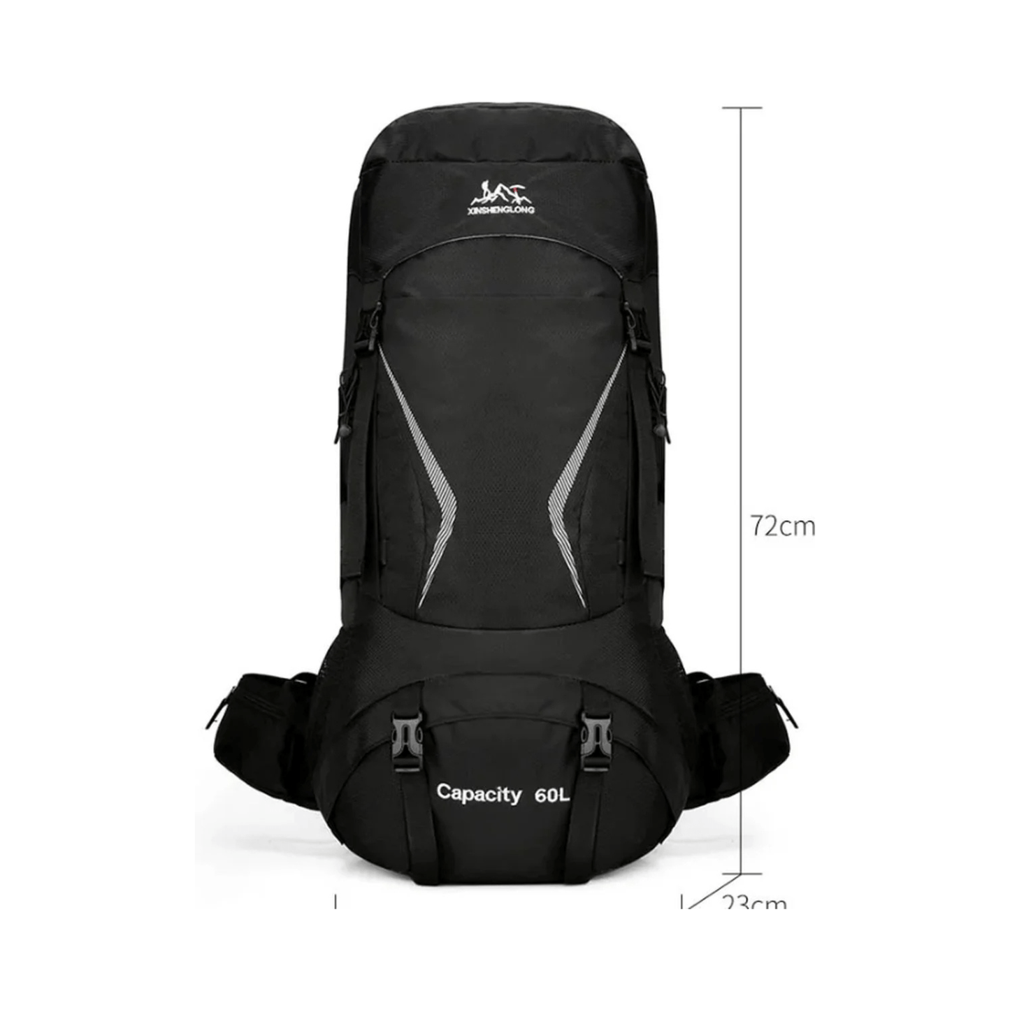 CarryQuest® - 60L - Hiking Rugzak - Rugzak - Waterdicht - Duurzaam - Nylon - Wandelen - Zwart