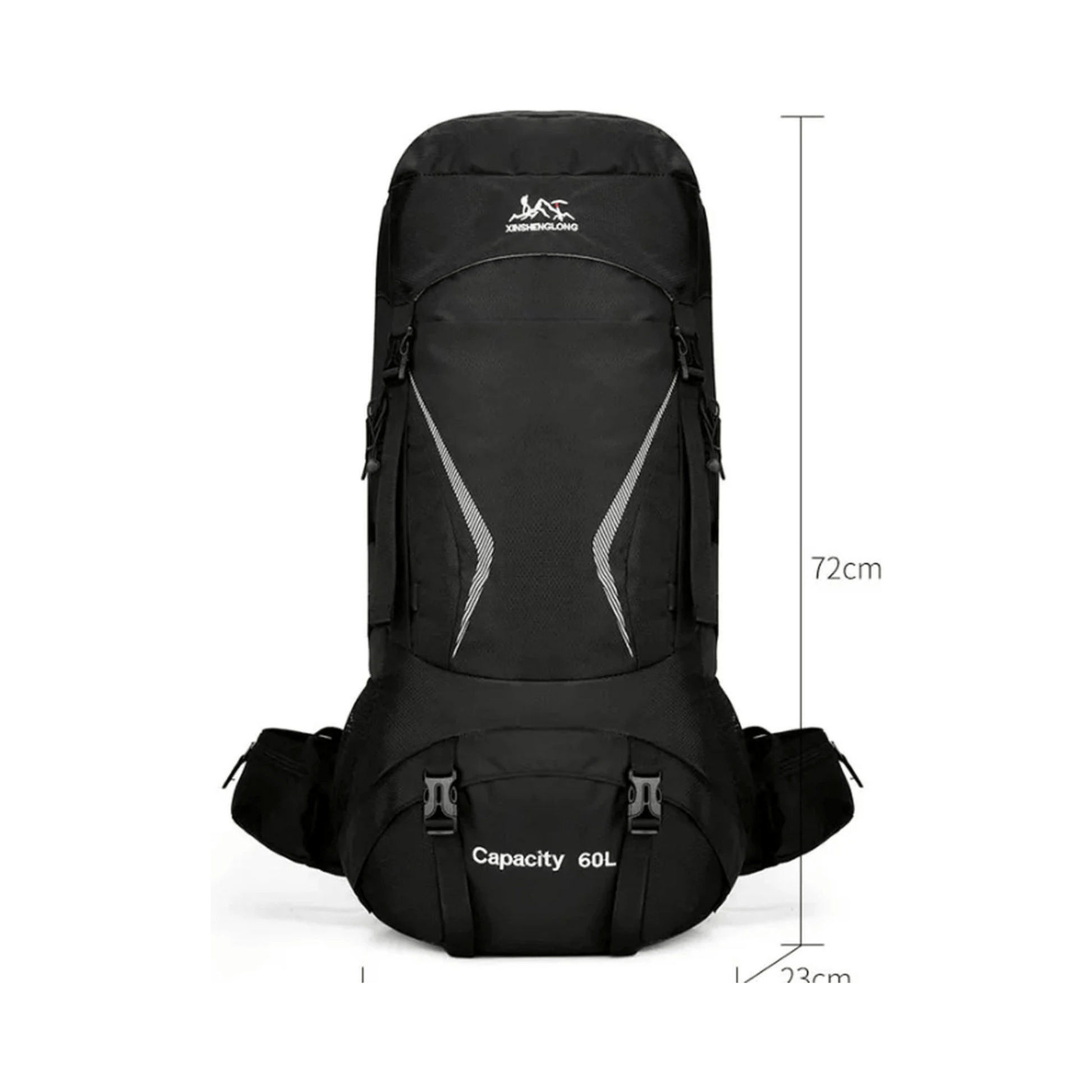 CarryQuest® - 60L - Hiking Rugzak - Rugzak - Waterdicht - Duurzaam - Nylon - Wandelen - Zwart