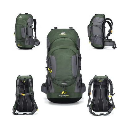 CarryQuest® - 60L - Wandelrugzak - Rugzak - Wandelen - Waterbestendig - Duurzaam - Polyester - Groen